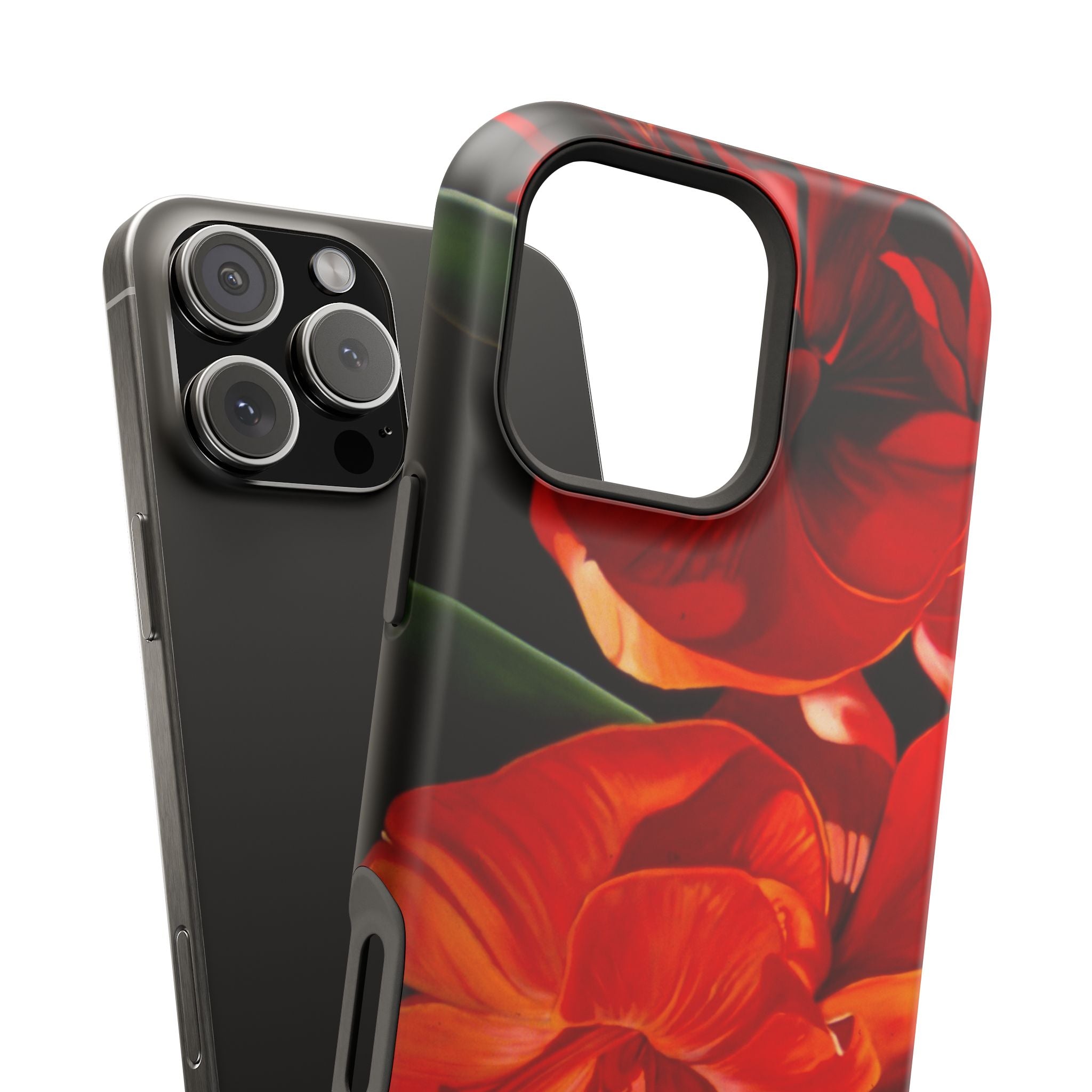 Phone case Lisa Herrera art print Red Amaryllis Floral Impact-Resistant Phone Case