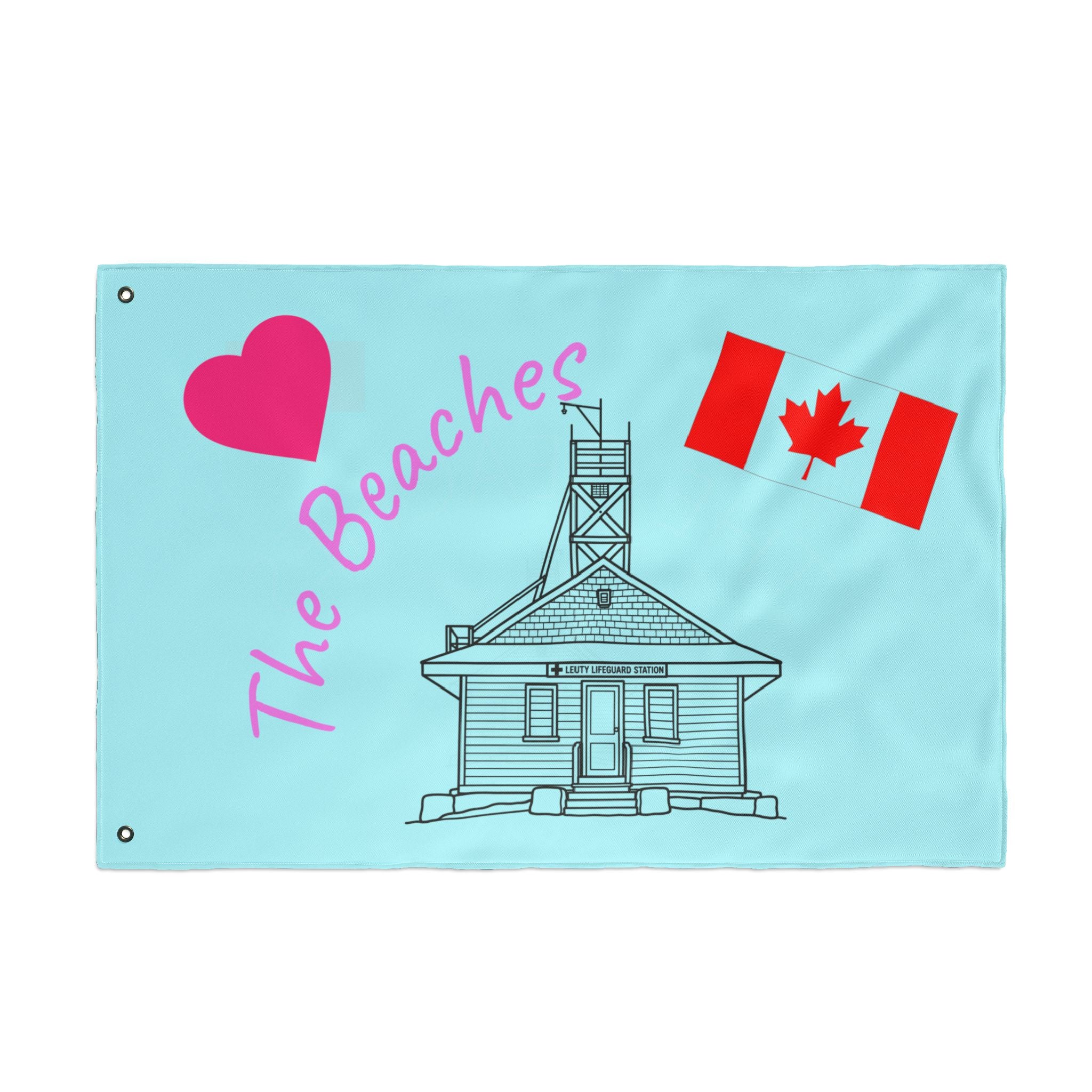 Outdoor Flag - The Beaches Leuty Stn with Canada flag