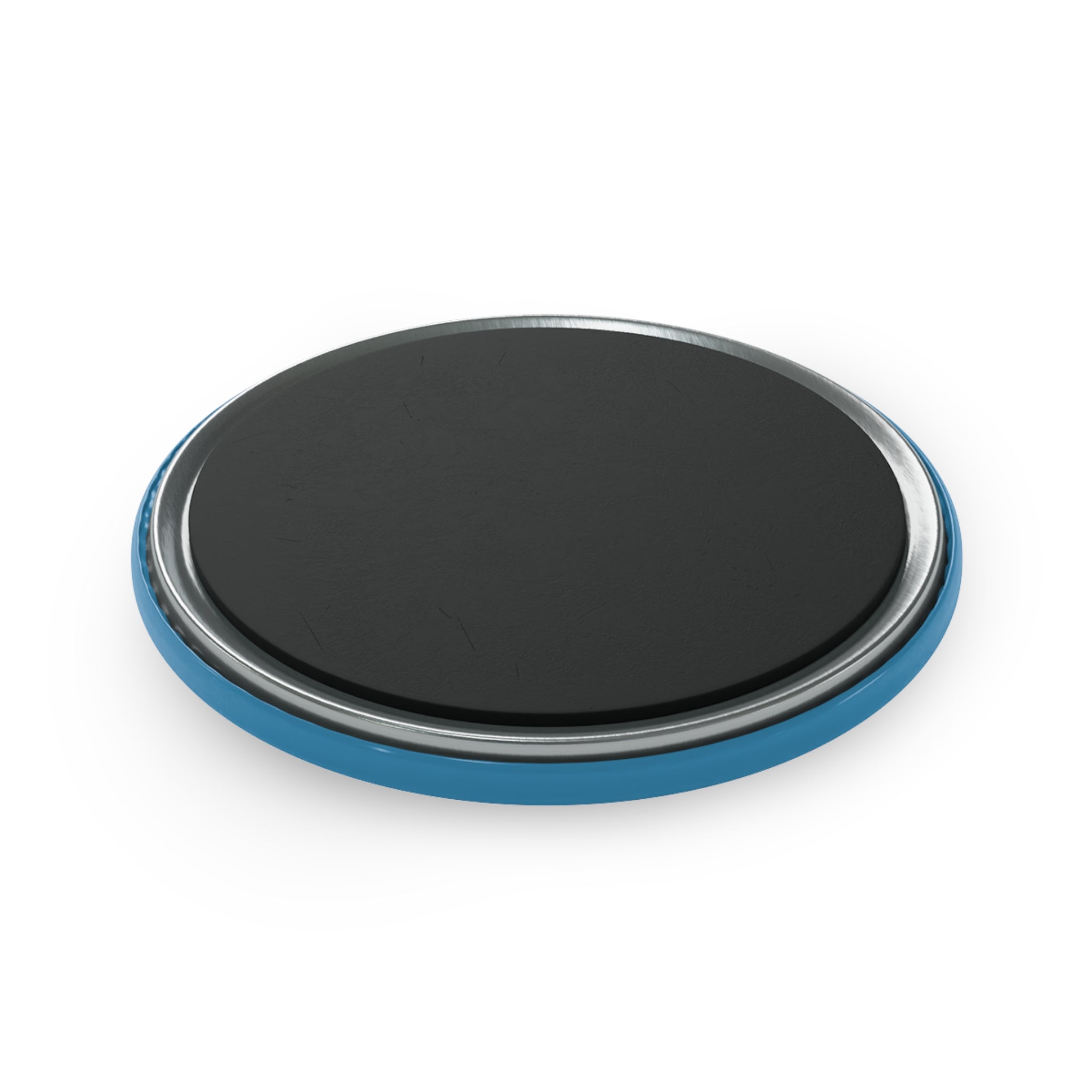 Round Magnet Red Drummer Blue — Red Line Art Button Magnet