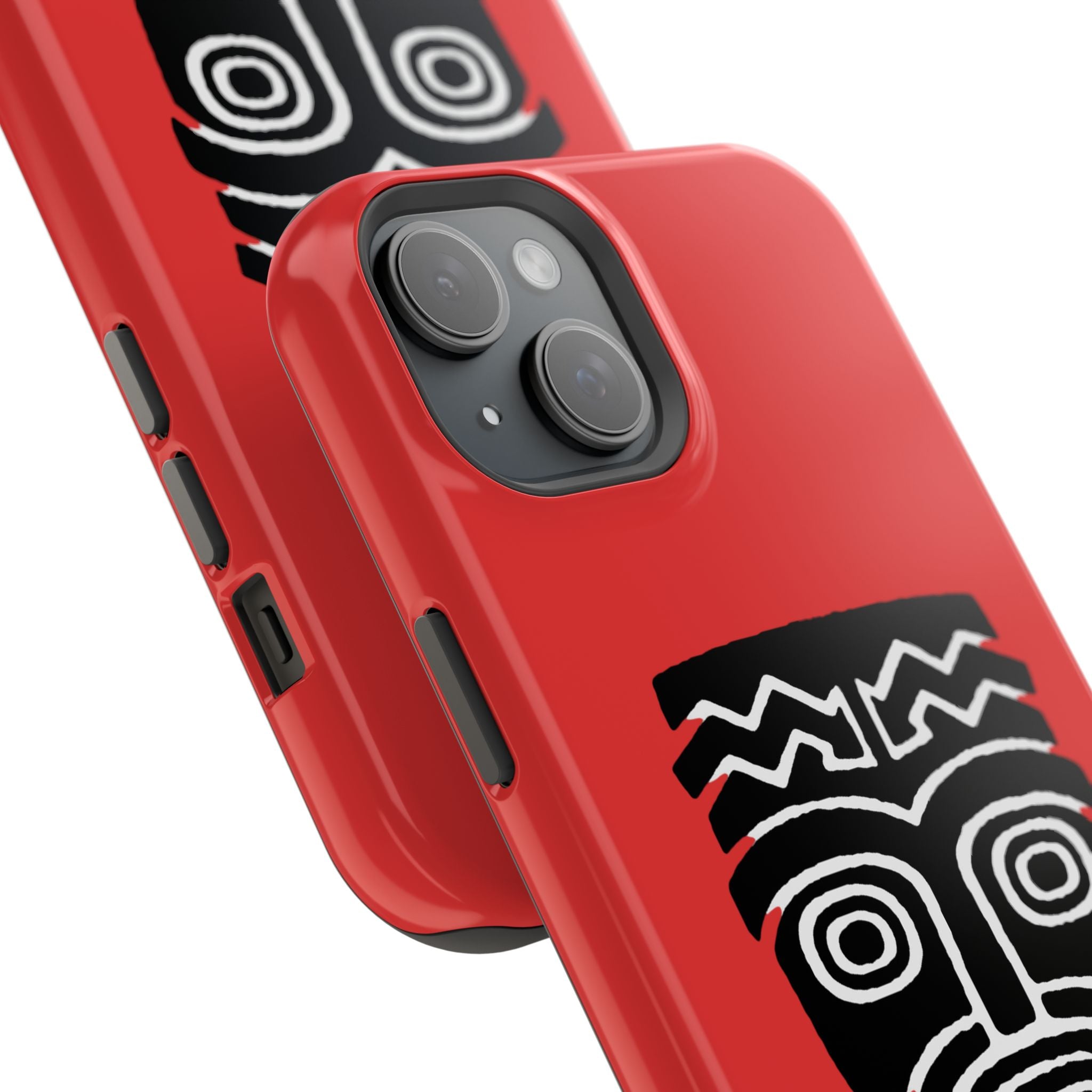 Phone Case Tiki Mask Impact-Resistant Phone Case — Bold Red Protective Cover