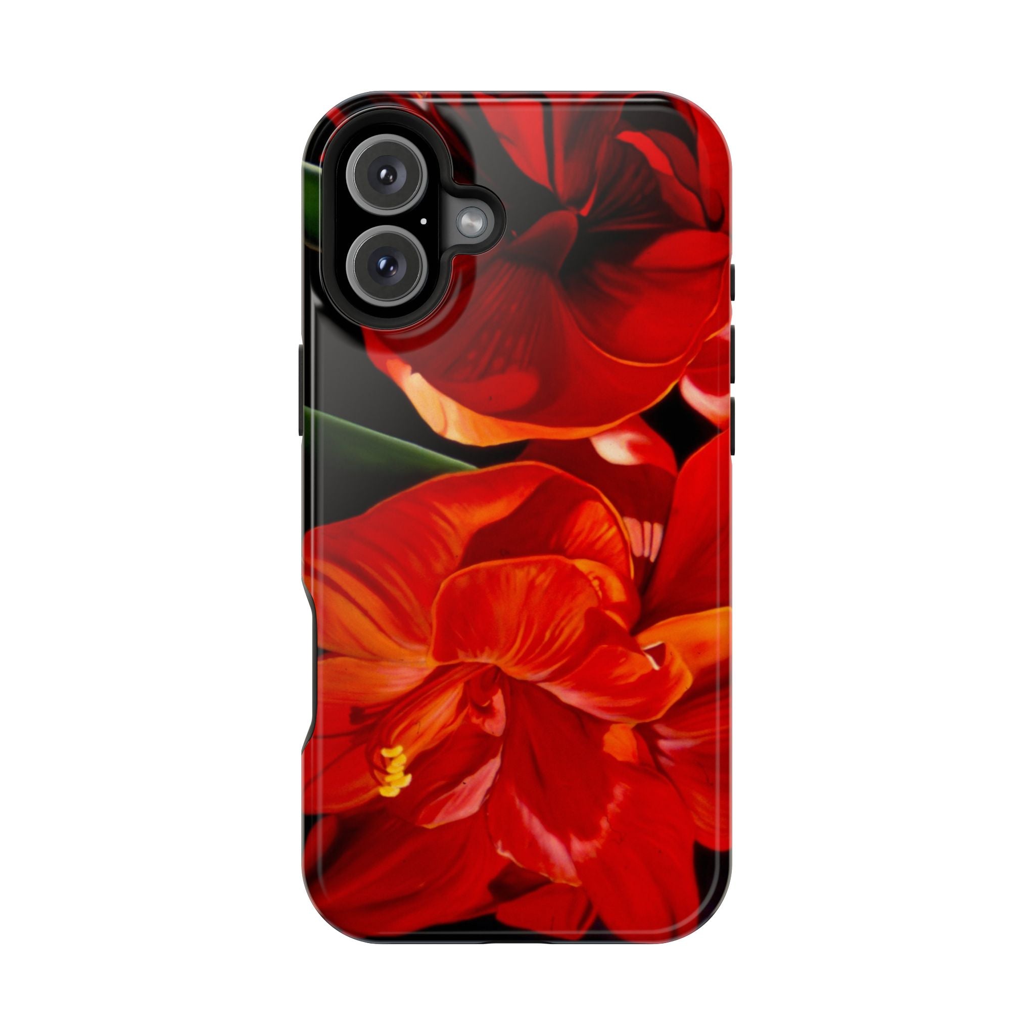 Phone case Lisa Herrera art print Red Amaryllis Floral Impact-Resistant Phone Case
