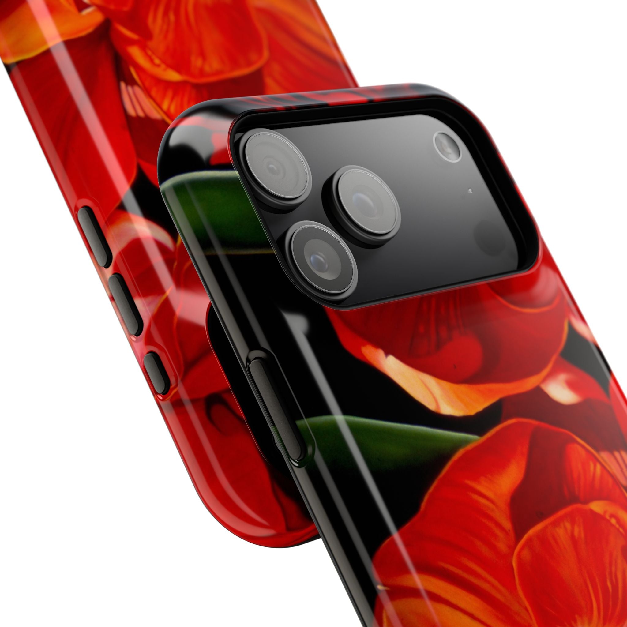 Phone case Lisa Herrera art print Red Amaryllis Floral Impact-Resistant Phone Case