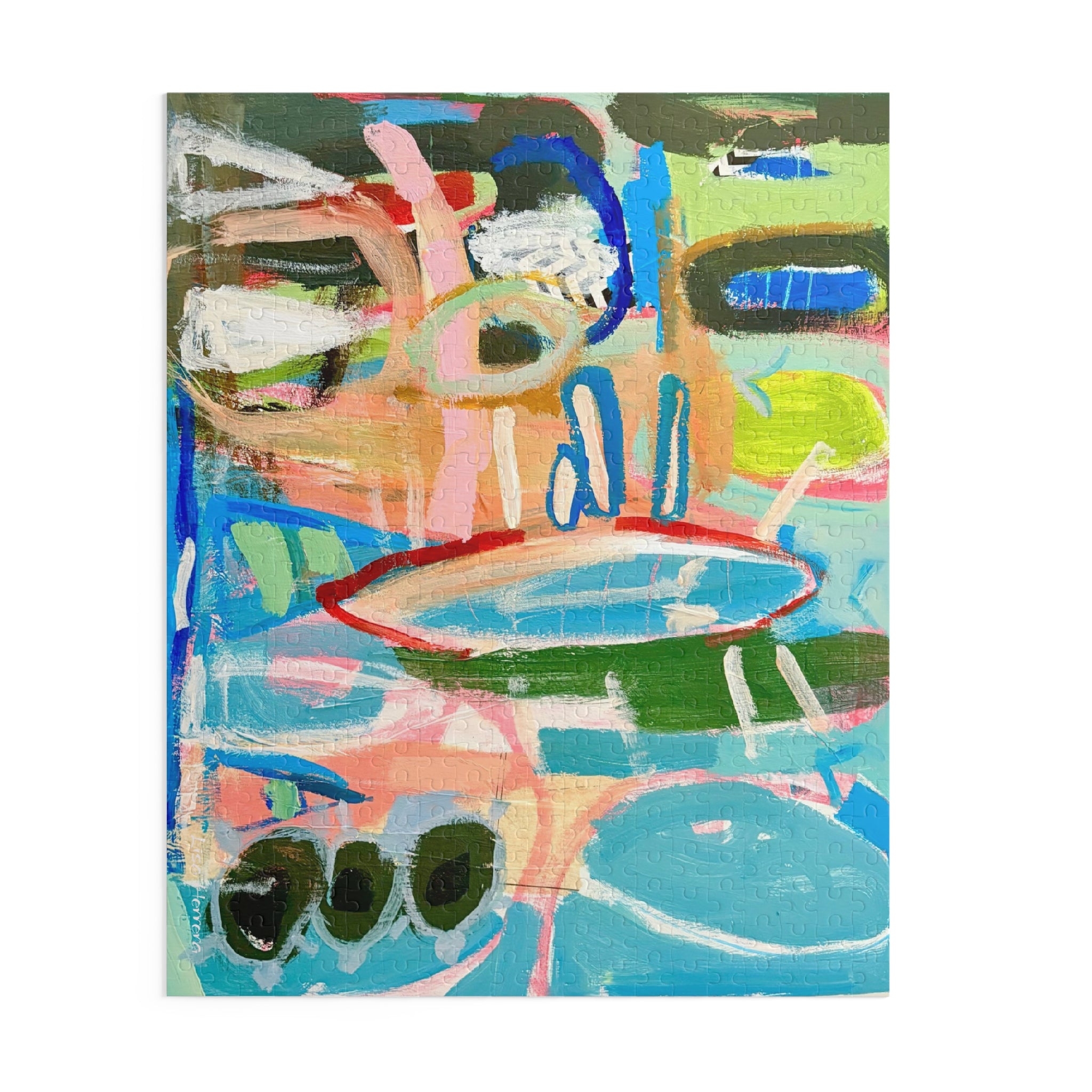 Puzzle Lisa Herrera art print Abstract Surfboard Art Puzzle — Colorful Coastal 120/252/500-Piece Jigsaw