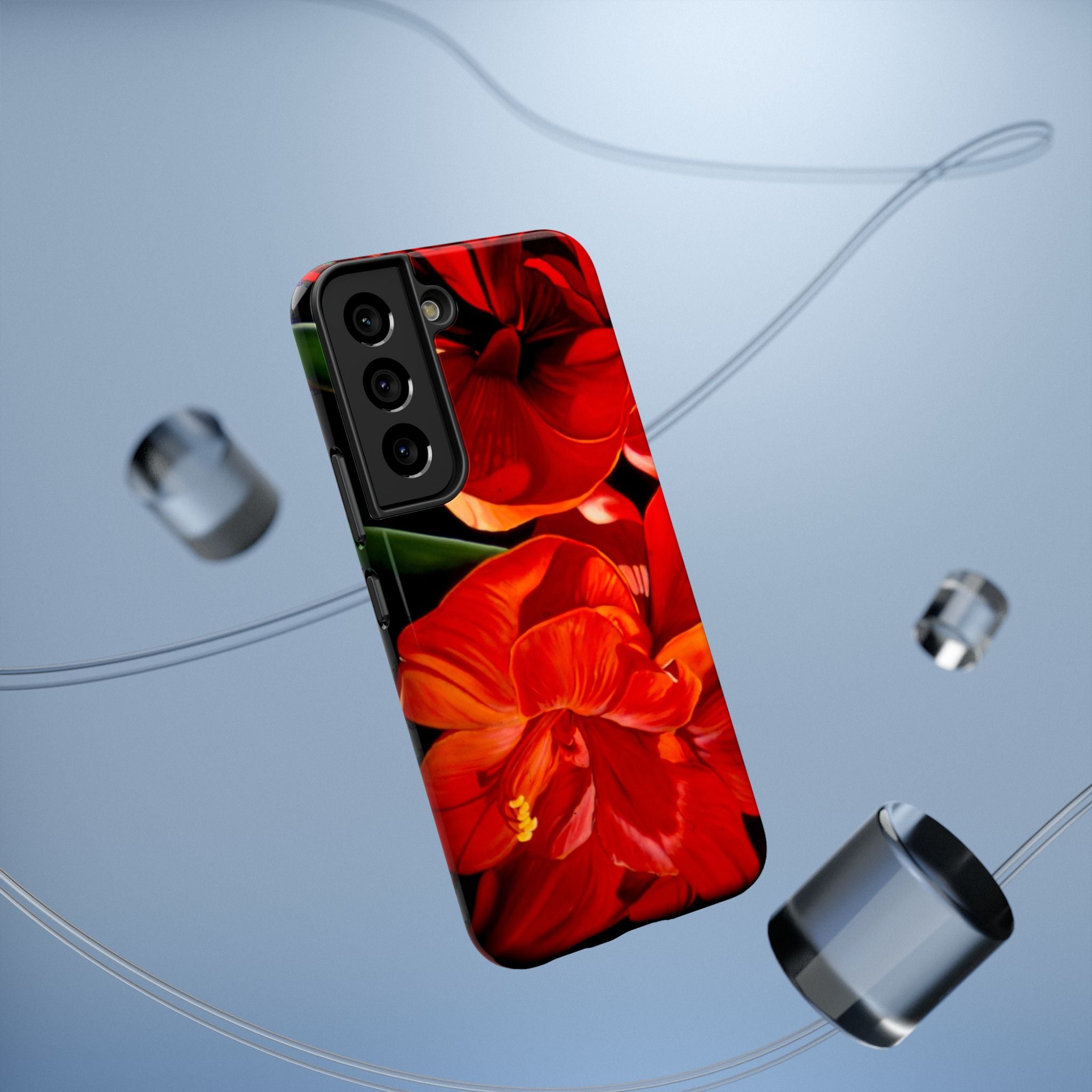 Phone case Lisa Herrera art print Red Amaryllis Floral Impact-Resistant Phone Case