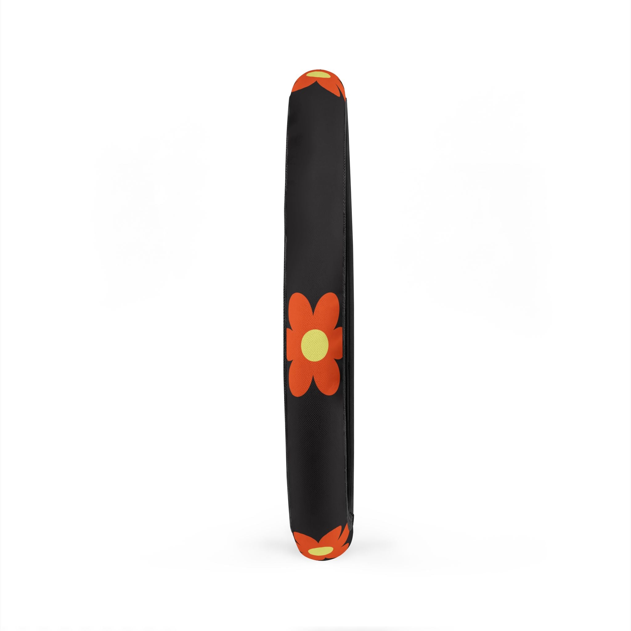 Steering Wheel Cover - Retro Orange Flower on black
