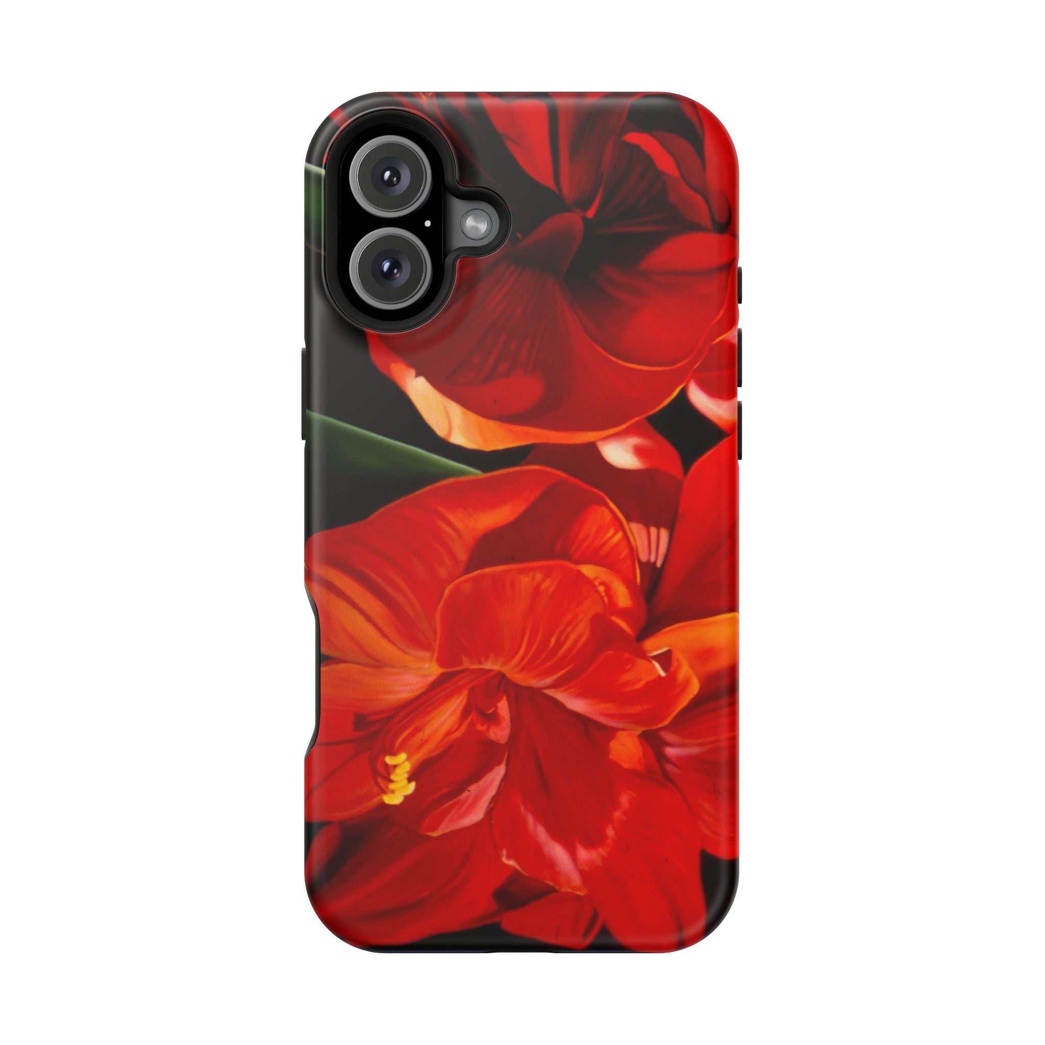 Phone case Lisa Herrera art print Red Amaryllis Floral Impact-Resistant Phone Case