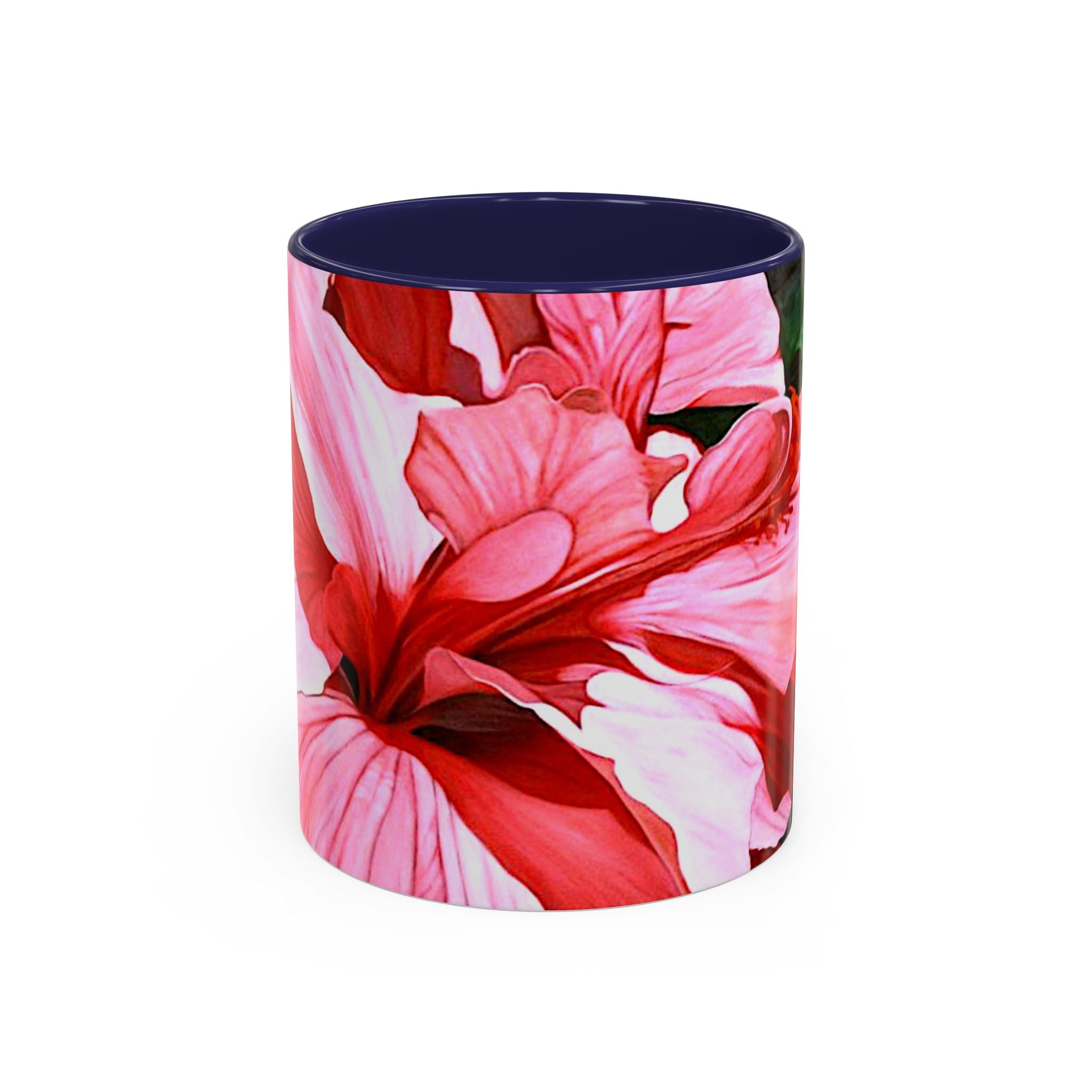 Coffee Mug Pink Hibiscus Painting (11, 15oz)