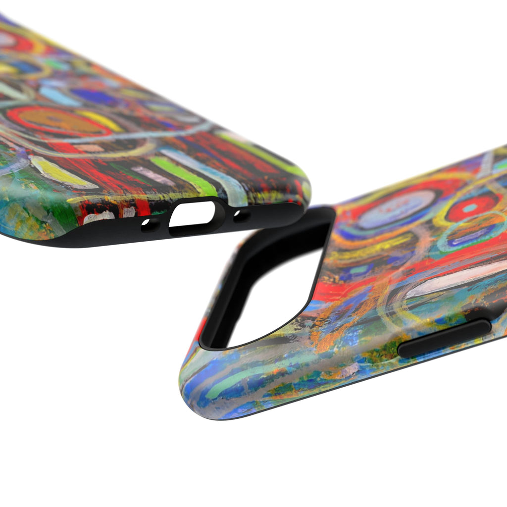 Phone Case lisa herrera art Abstract Colorburst Impact-Resistant Phone Case — Vibrant Modern Art Design