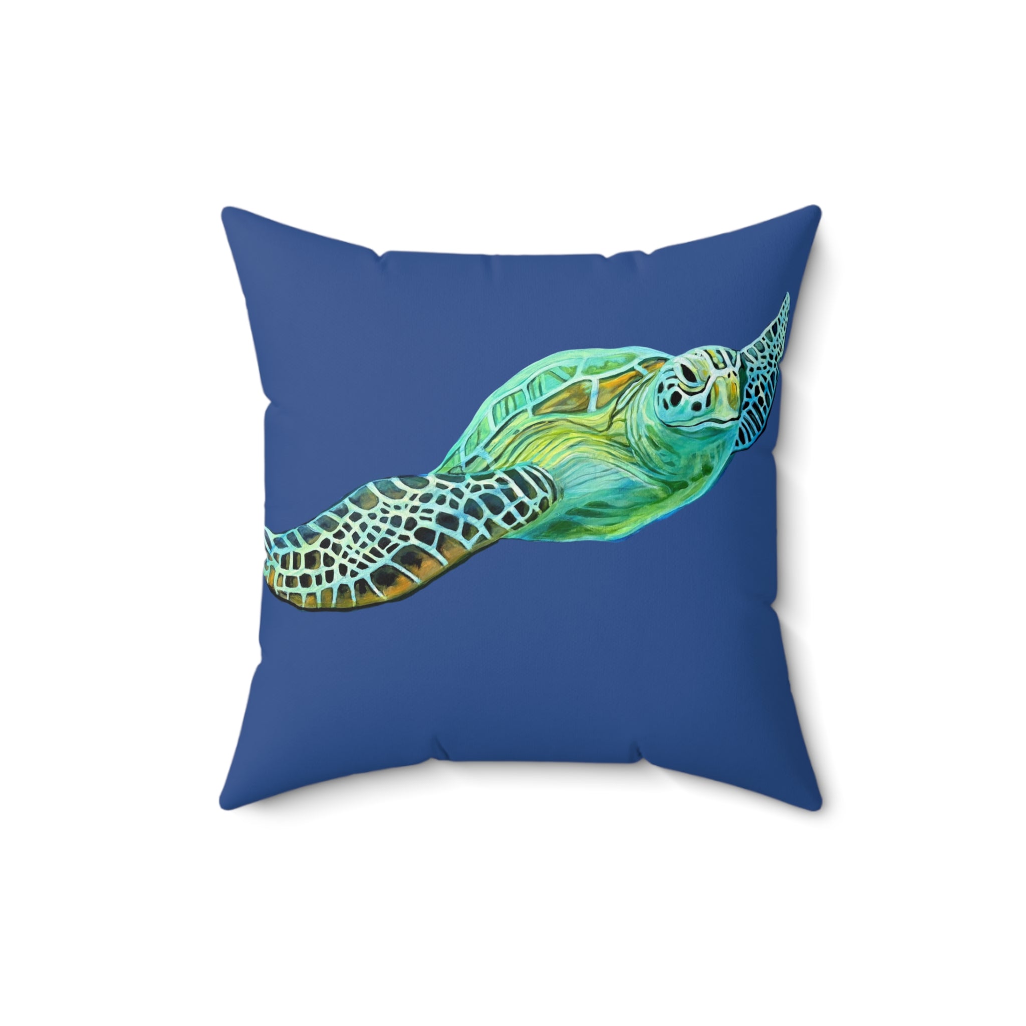Throw Pillow Sea Turtle  - Aqua Coastal Decorative Cushion