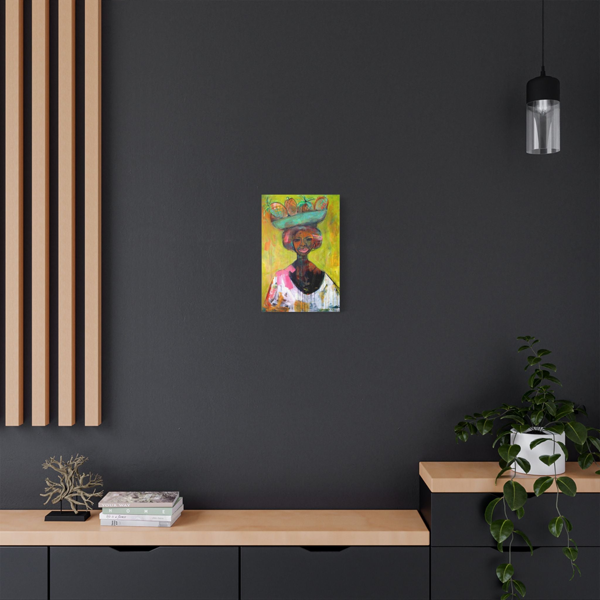Canvas Lisa Herrera art print Lady Lady Fruit Vendor  — Stretched Wall Art