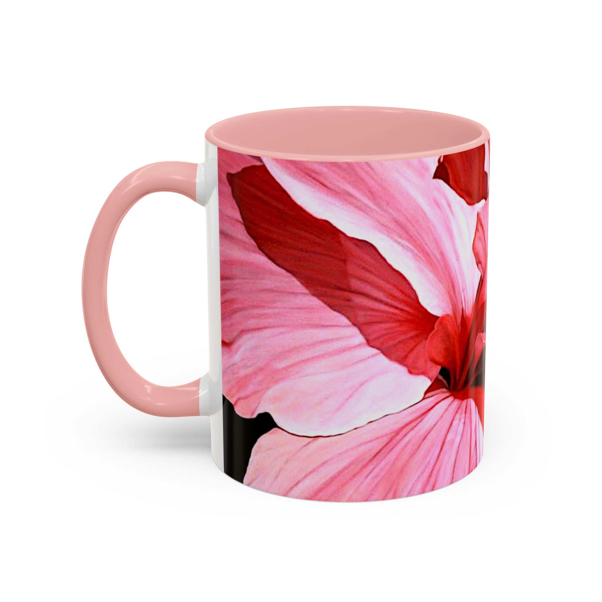 Coffee Mug Pink Hibiscus Painting (11, 15oz)