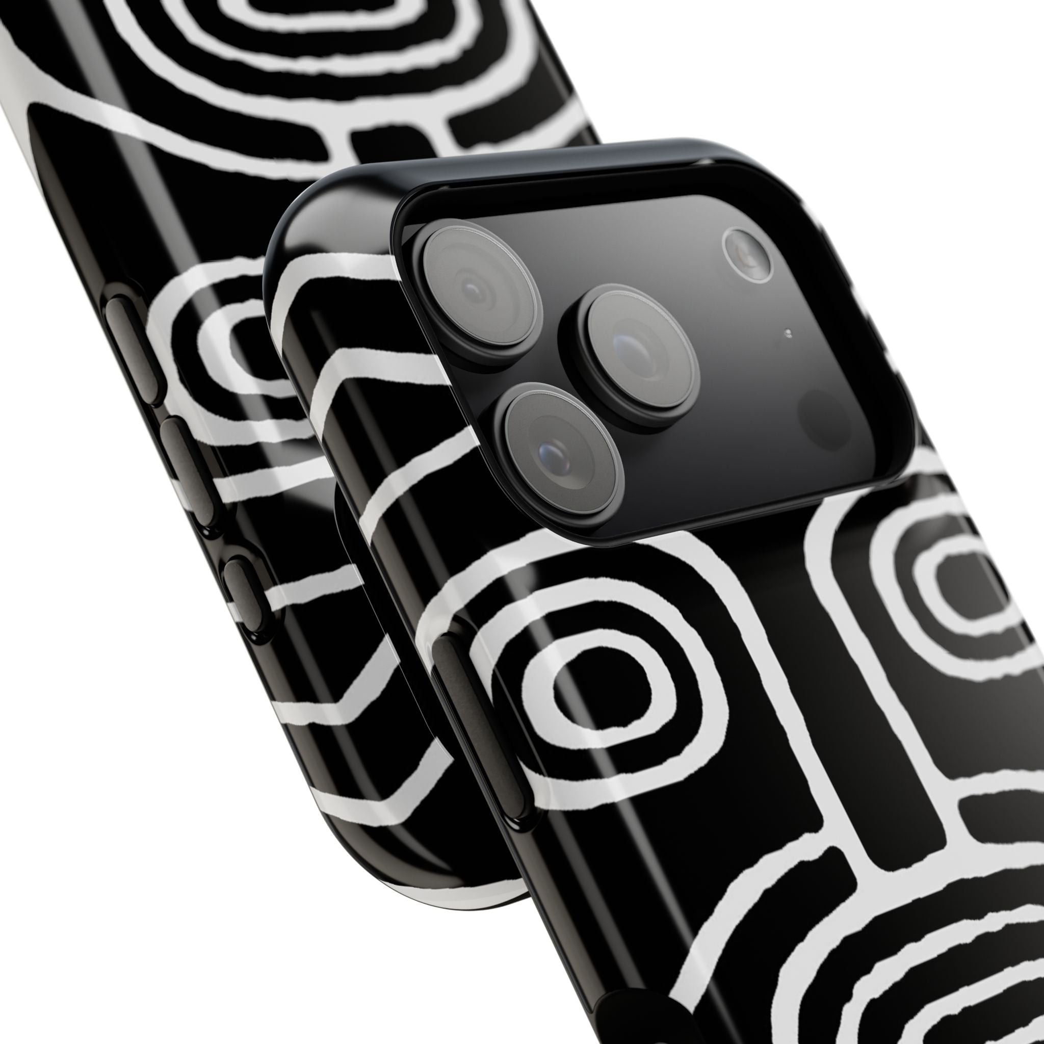 Phone Case — Black & White Tribal Mask Impact-Resistant Case