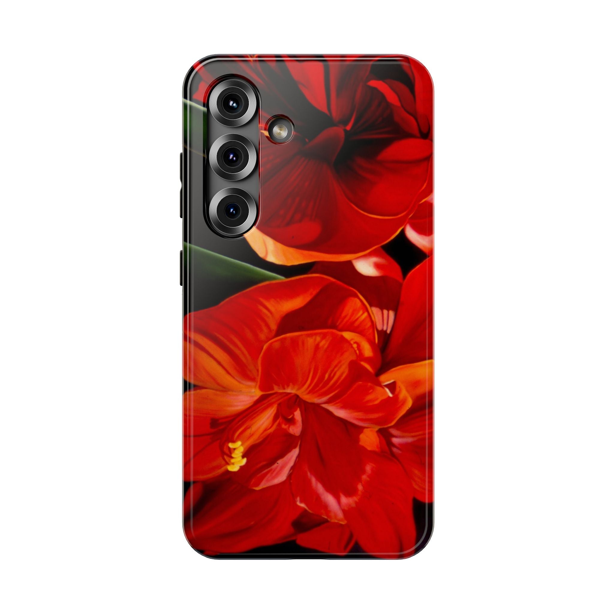 Phone case Lisa Herrera art print Red Amaryllis Floral Impact-Resistant Phone Case