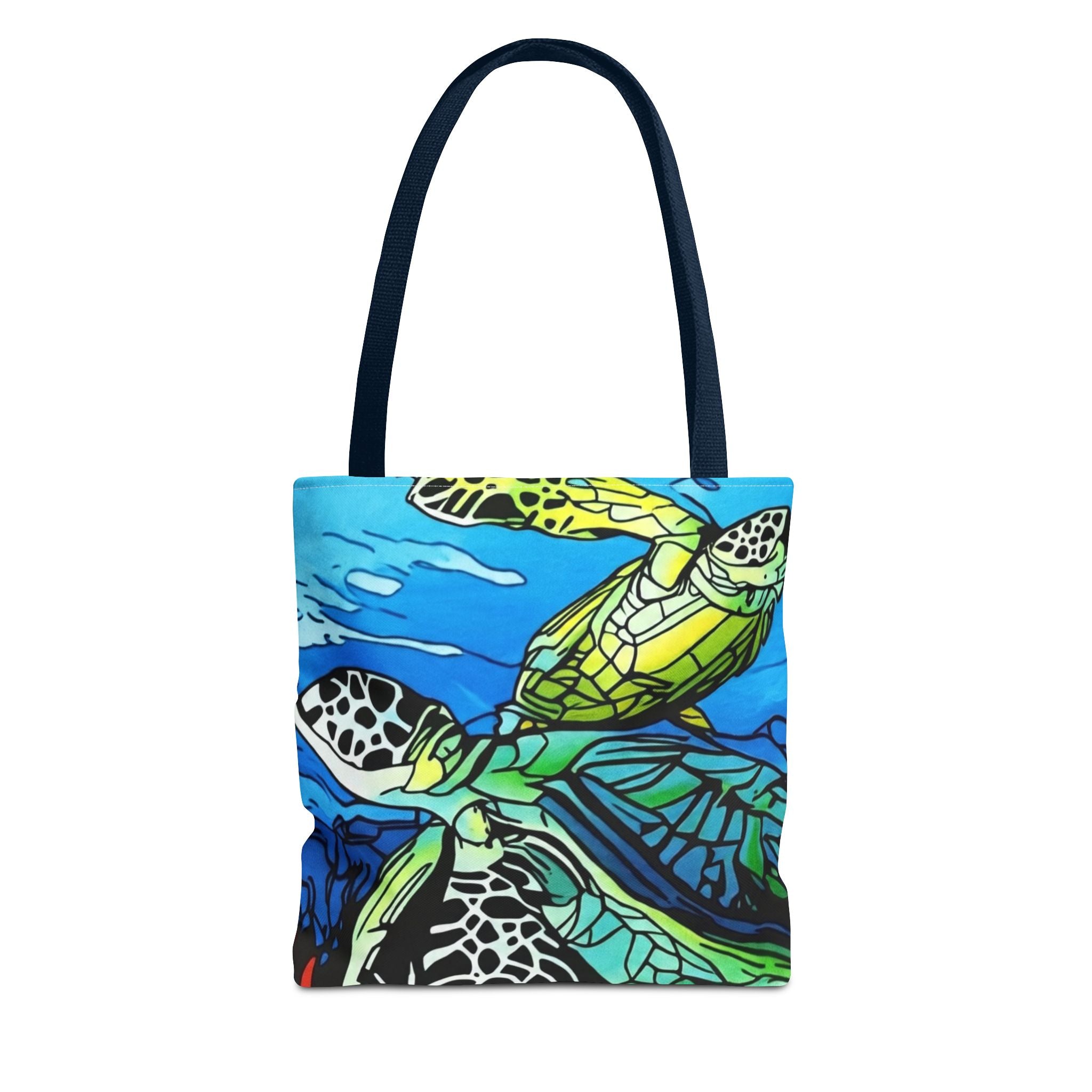 Tote Bag Sea Turtle Art  — Colorful Ocean Wildlife Canvas Tote
