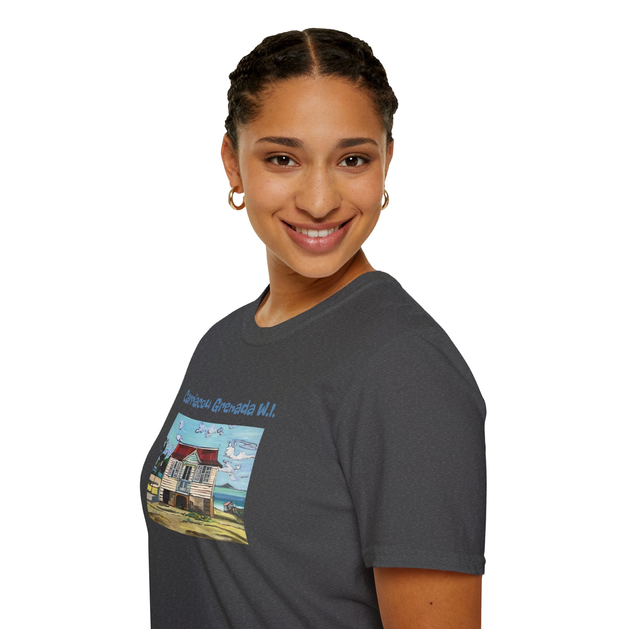 T-Shirt Carriacou House  - Carriacou Grenada W.I. Vintage Beach House Tee