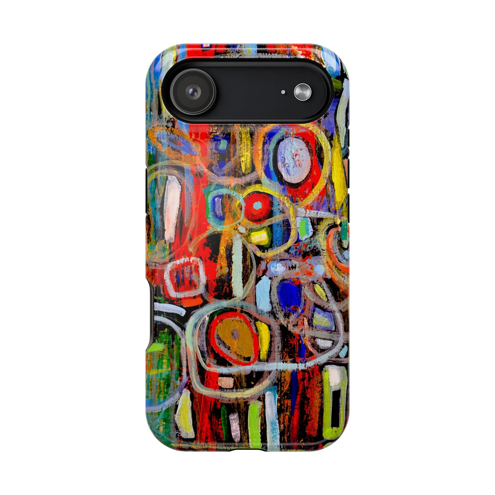 Phone Case lisa herrera art Abstract Colorburst Impact-Resistant Phone Case — Vibrant Modern Art Design