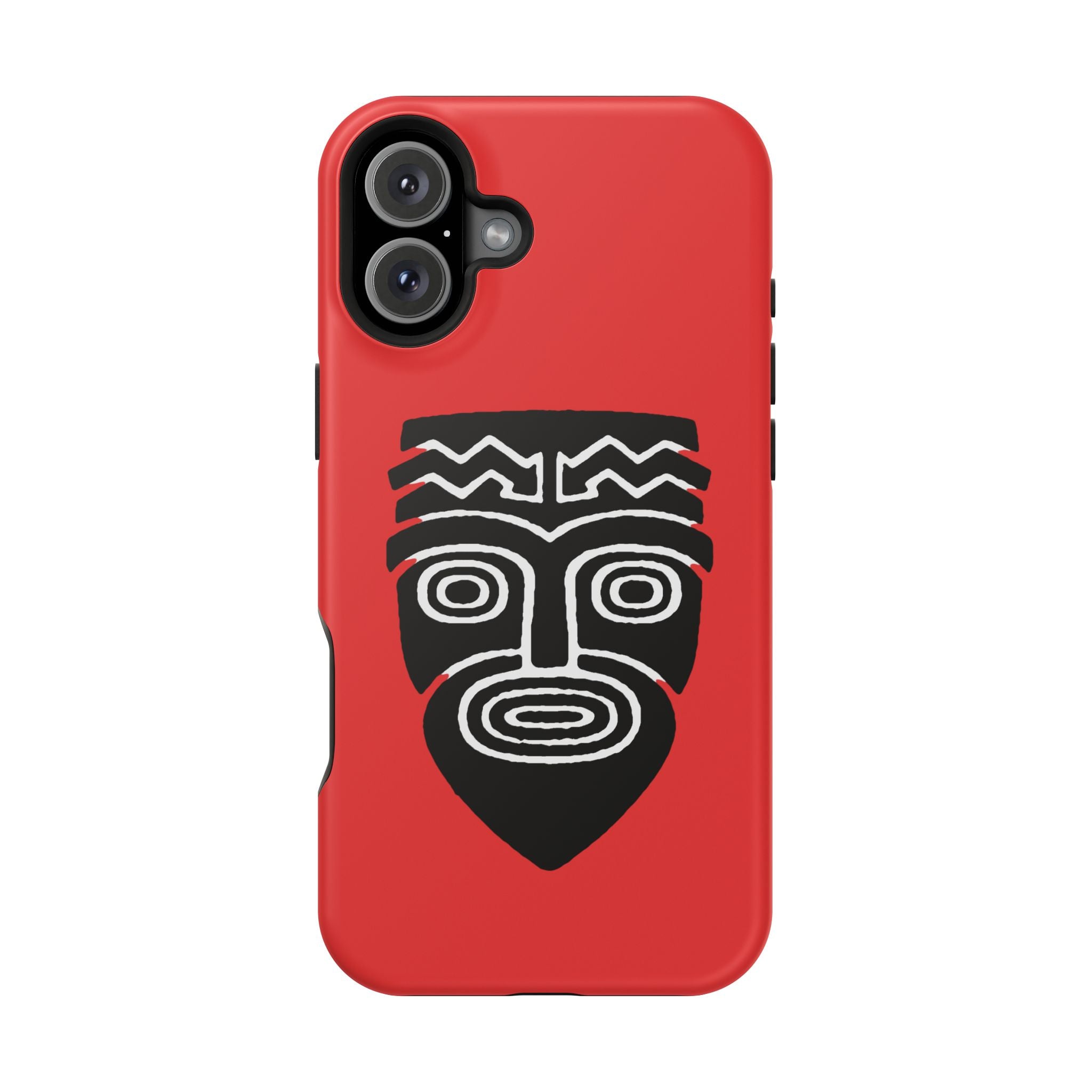 Phone Case Tiki Mask Impact-Resistant Phone Case — Bold Red Protective Cover