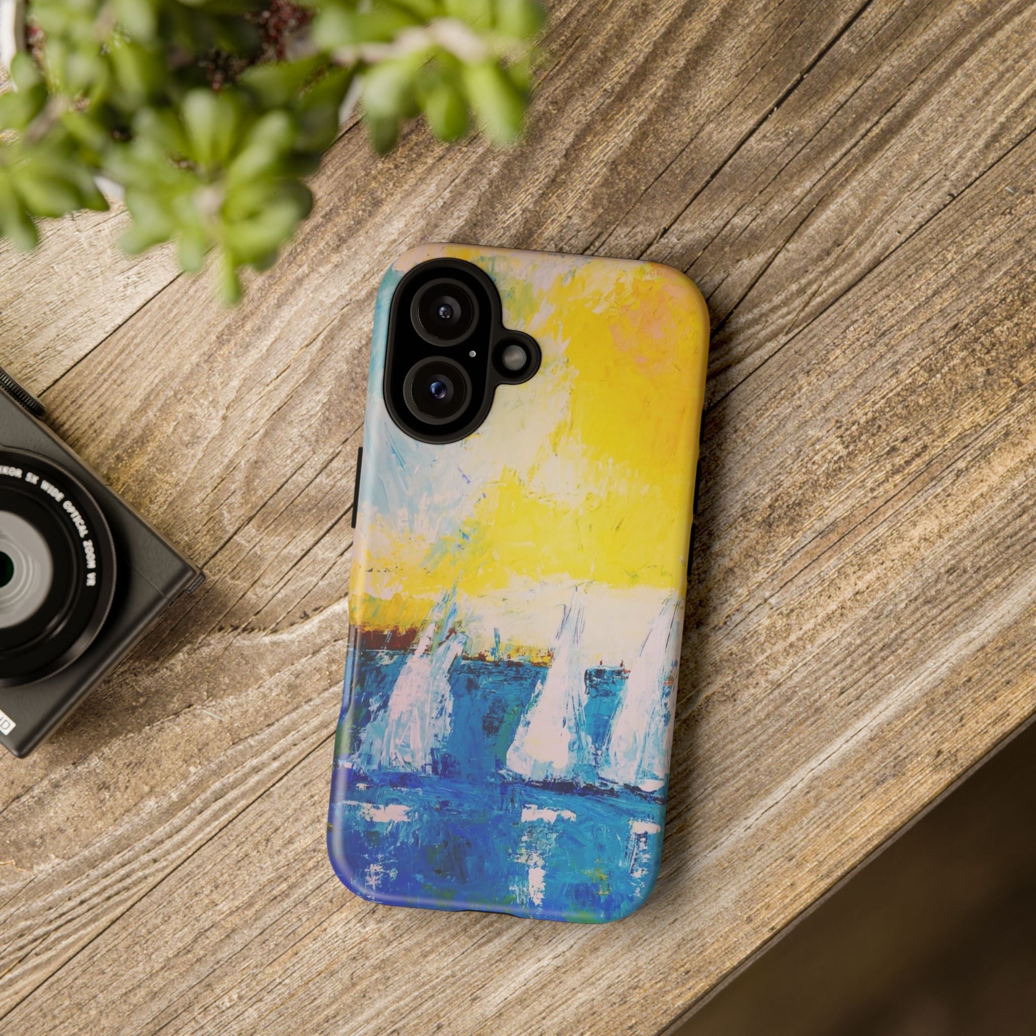 Phone Case Lisa Herrera art print Sailboats  — Nautical Abstract Art Tough iPhone Case
