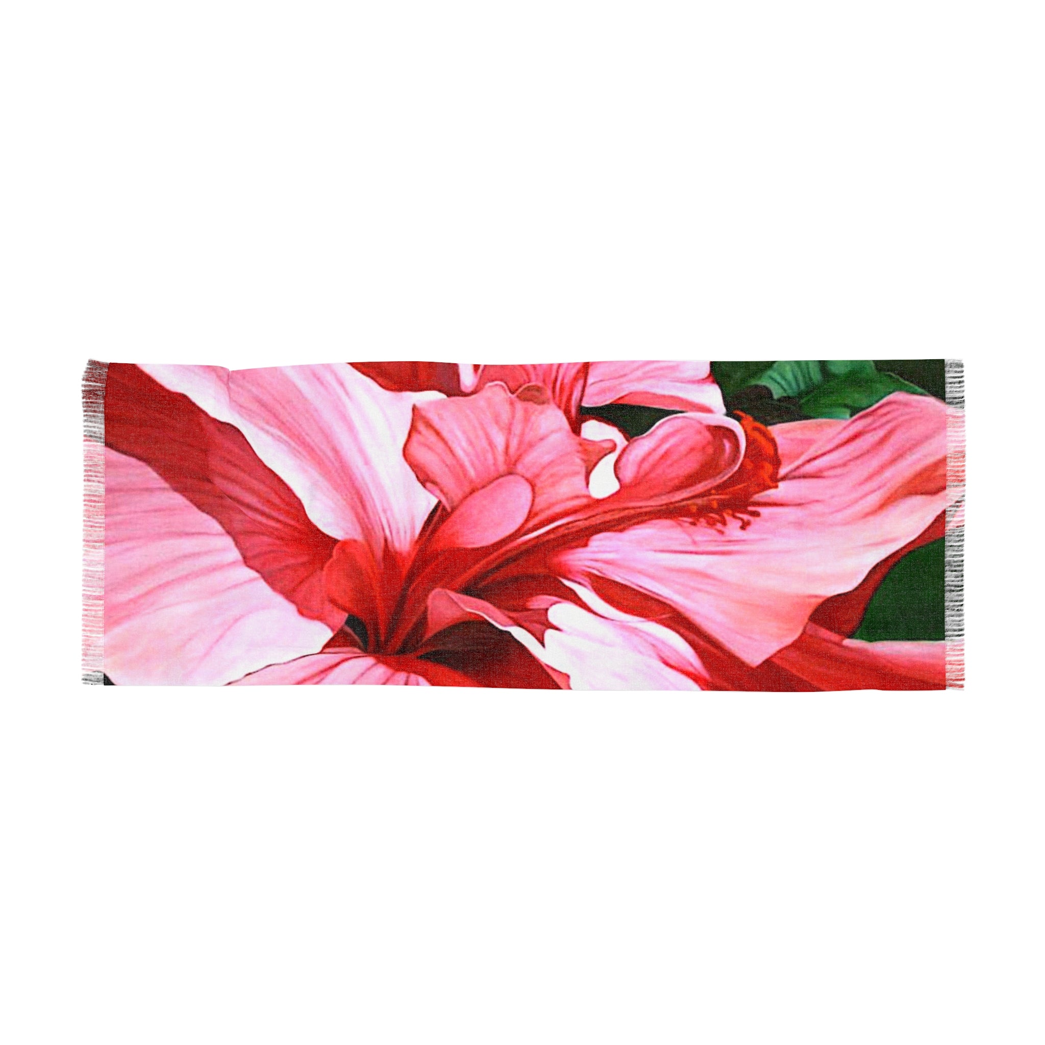 Light Scarf LIsa Herrera art print Tropical Hibiscus - Pink Floral Beach Wrap