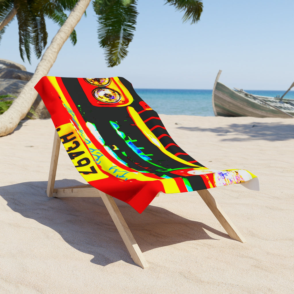 Beach Towel Grenada Old Bus – Bright Summer Pool & Ocean Towel