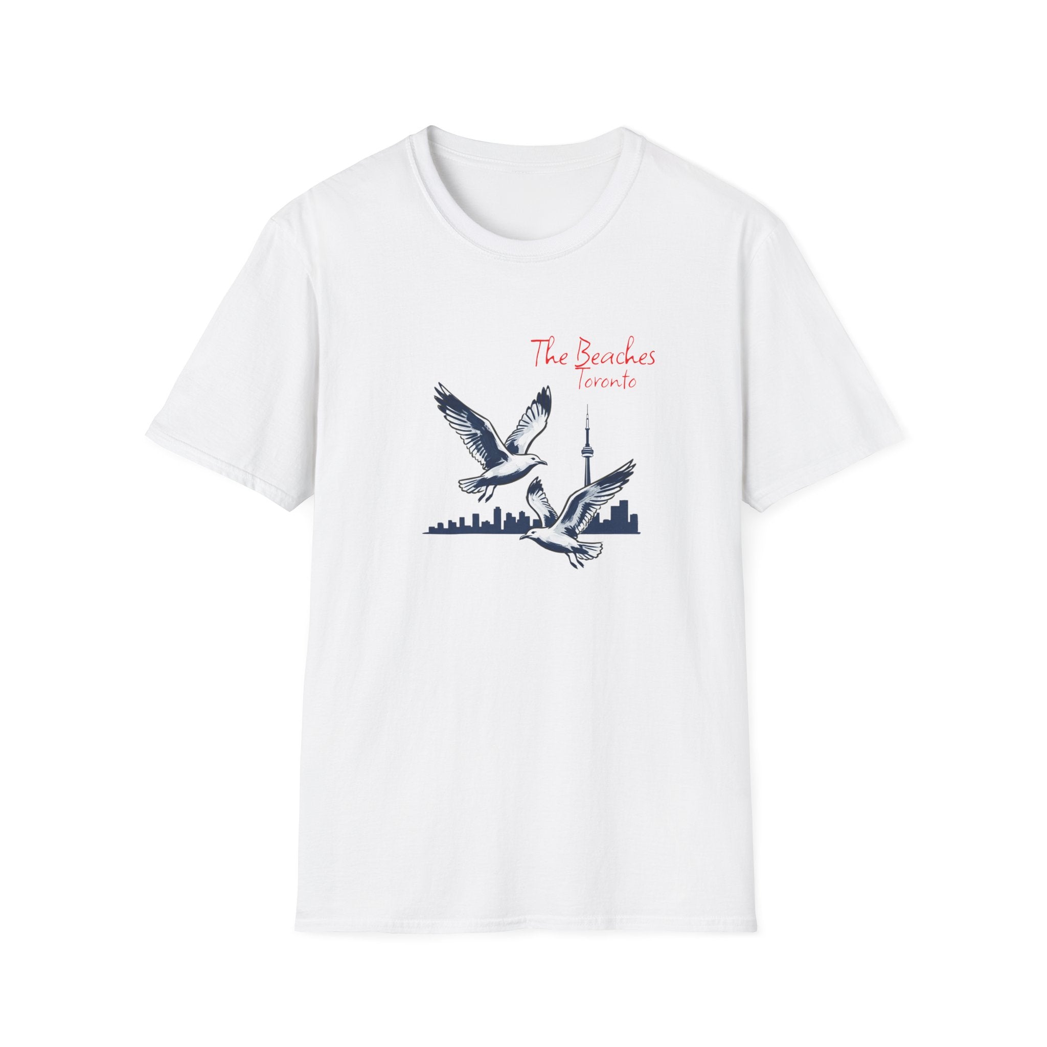 T-Shirt — The Beaches Toronto with Seagulls and cn tower