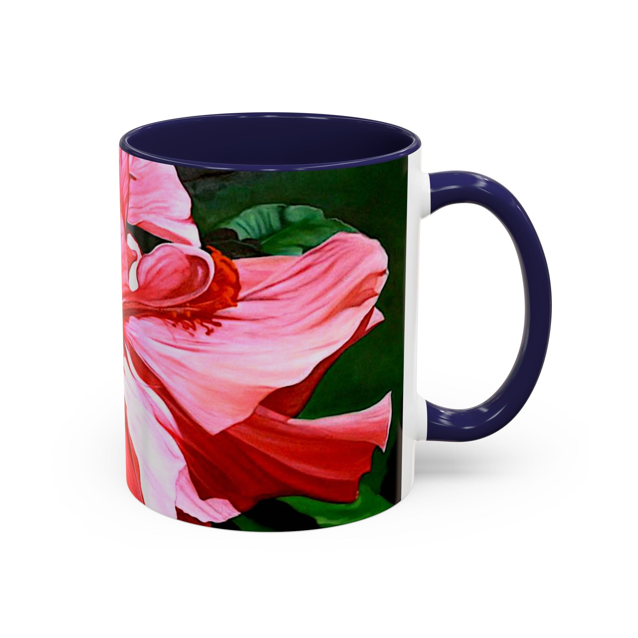 Coffee Mug Pink Hibiscus Painting (11, 15oz)