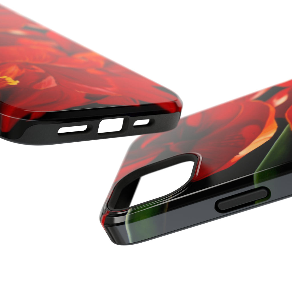 Phone case Lisa Herrera art print Red Amaryllis Floral Impact-Resistant Phone Case