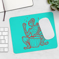 Mouse Pad Native Drummer Illustration— Turquoise Tribal Drummer Mouse Pad