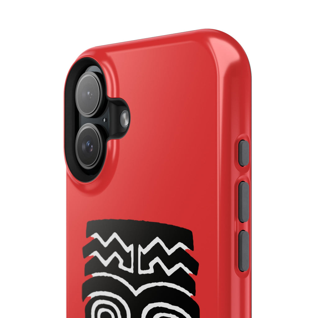 Phone Case Tiki Mask Impact-Resistant Phone Case — Bold Red Protective Cover