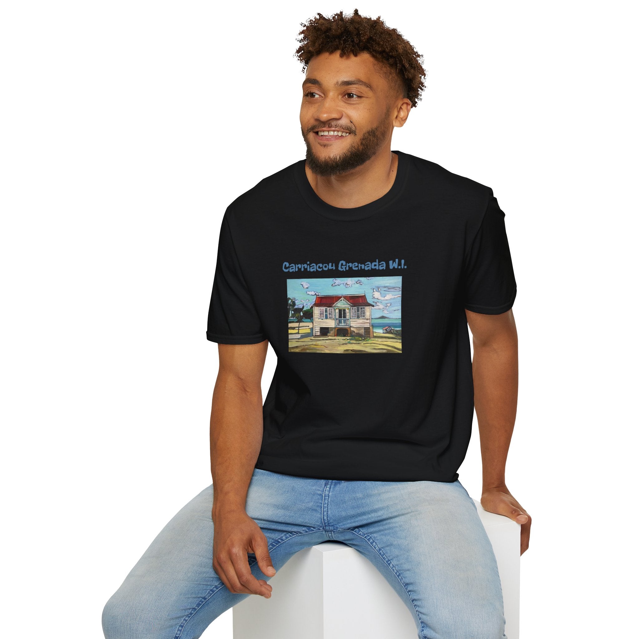 T-Shirt Carriacou House  - Carriacou Grenada W.I. Vintage Beach House Tee
