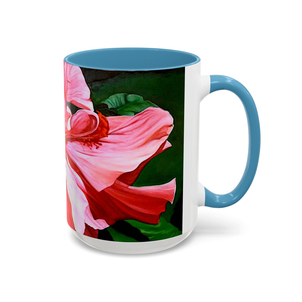 Coffee Mug Pink Hibiscus Painting (11, 15oz)