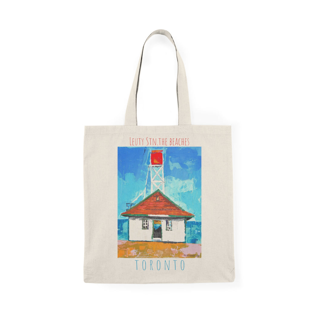 Tote Bag Leuty Stn The Beaches Toronto Cotton Canvas – Nautical Beach Scene Canvas Shopper