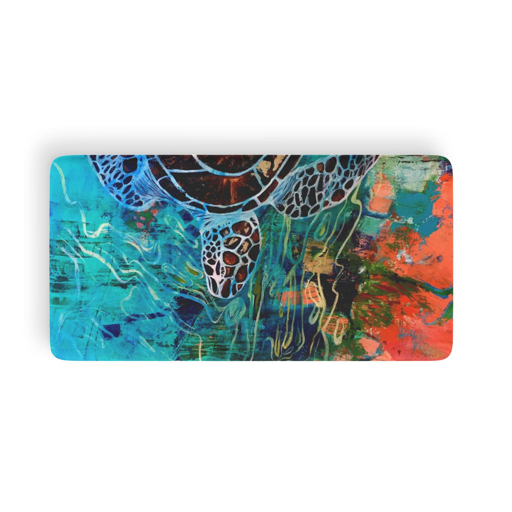 Bed Sheet Sea Turtle Abstract Fitted Sheet – Ocean Blue Artistic Bedding