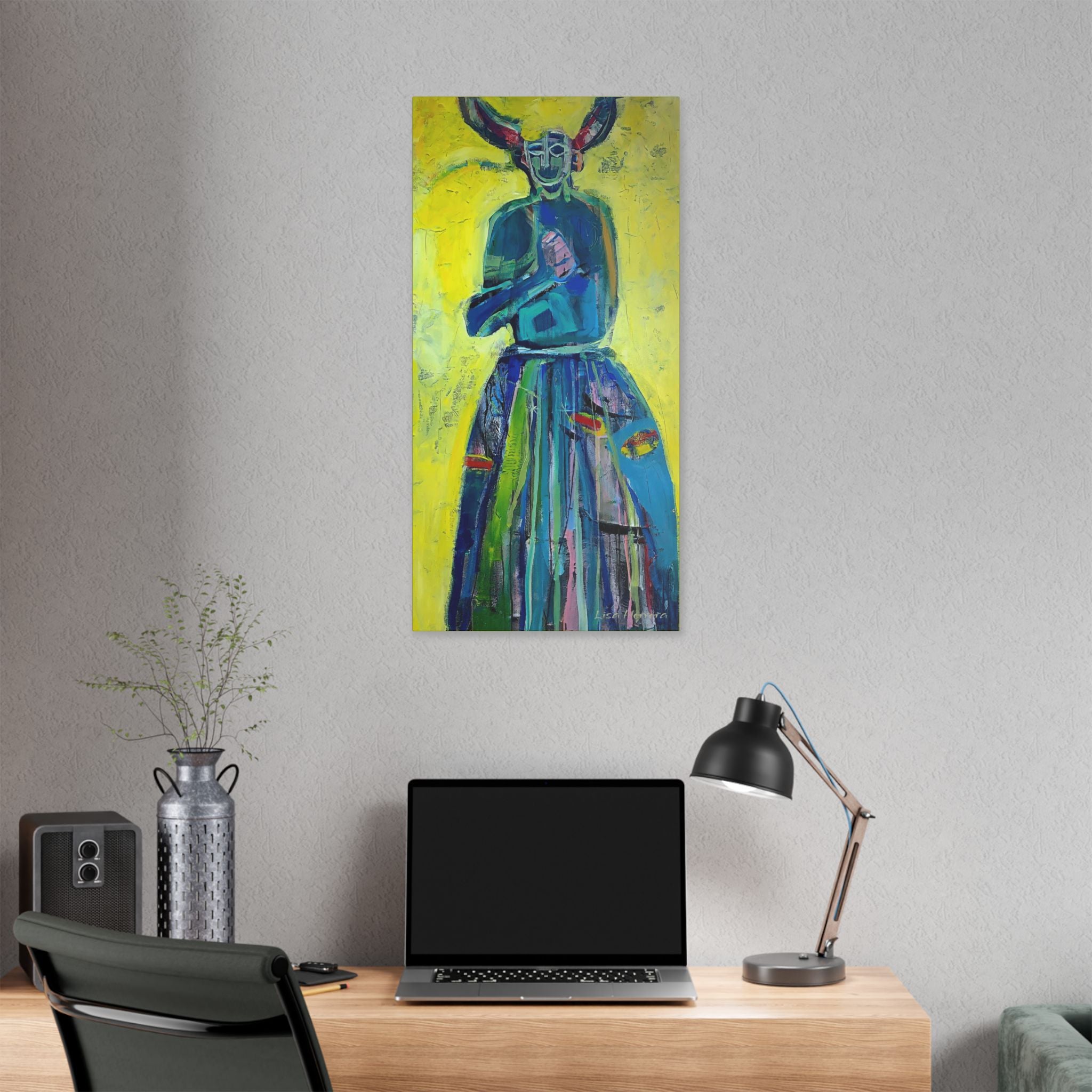 Canvas Print Lisa Herrera art Abstract Jab Jab  Canvas — Bold Blue & Yellow Stretched Wall Art