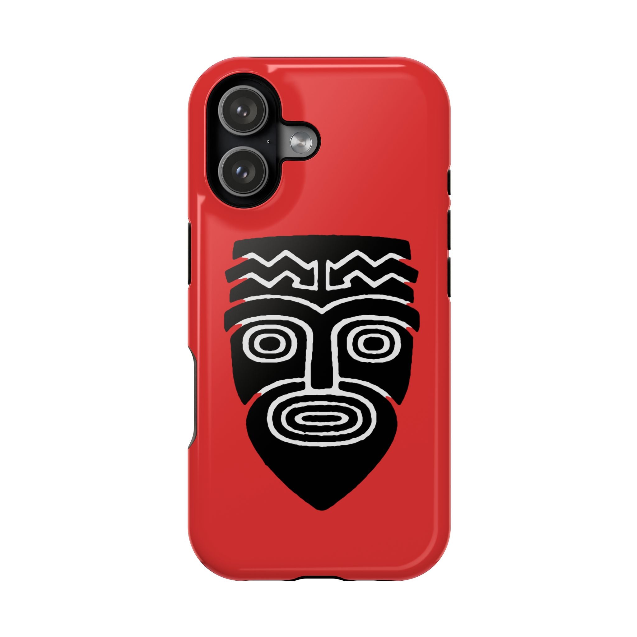 Phone Case Tiki Mask Impact-Resistant Phone Case — Bold Red Protective Cover