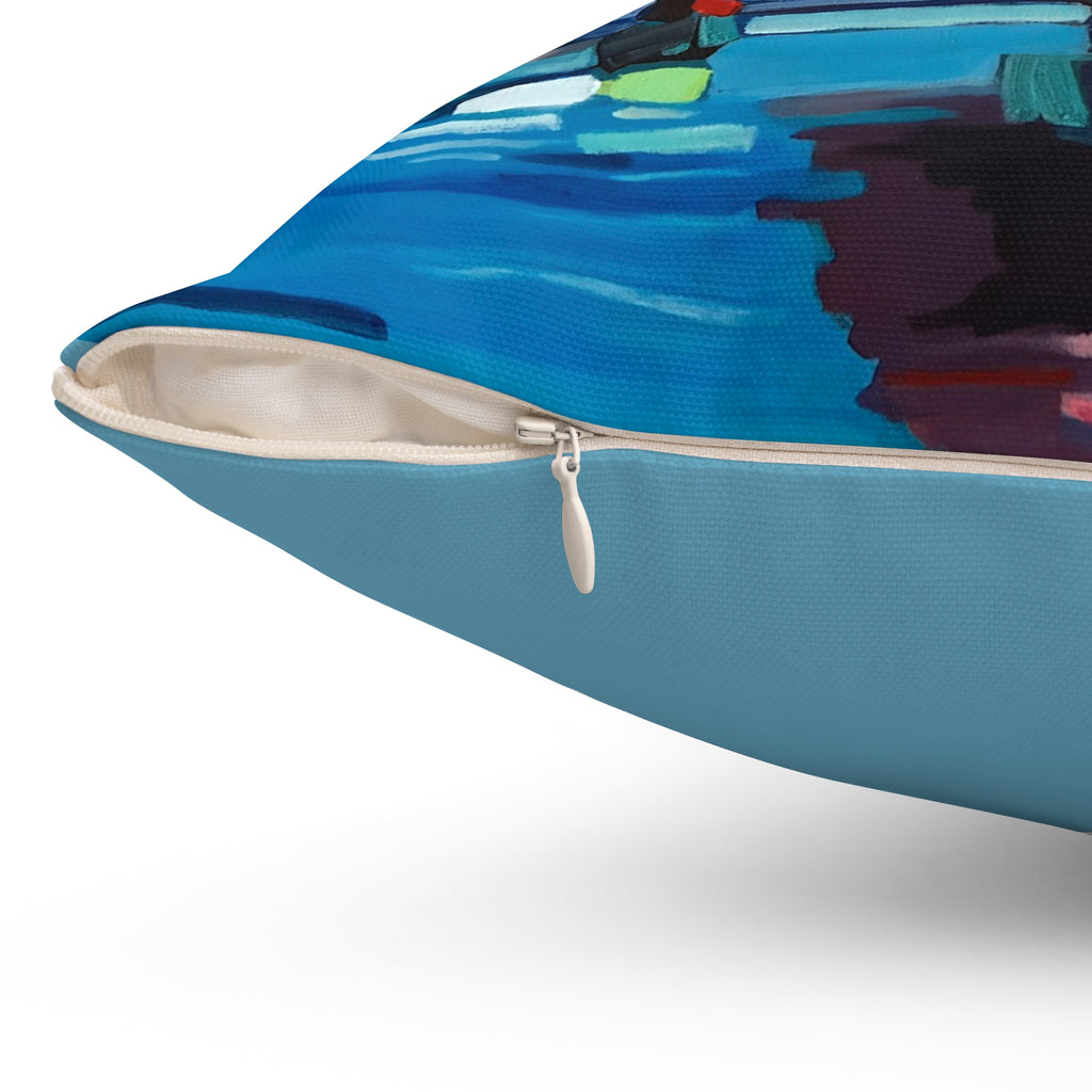 Throw Pillow Lisa Herrera art print Sailing Boats Spinnakers - Coastal Decorative Cushion