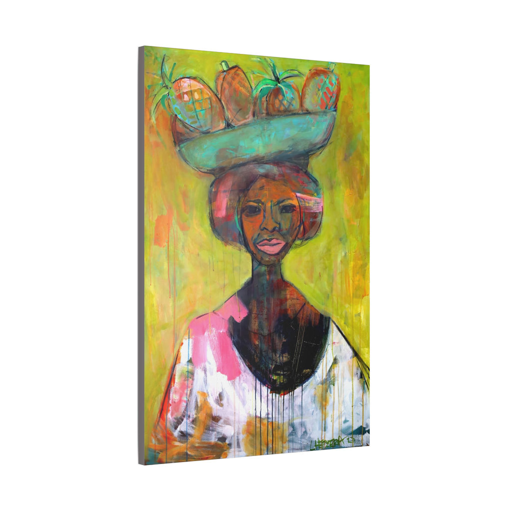 Canvas Lisa Herrera art print Lady Lady Fruit Vendor  — Stretched Wall Art
