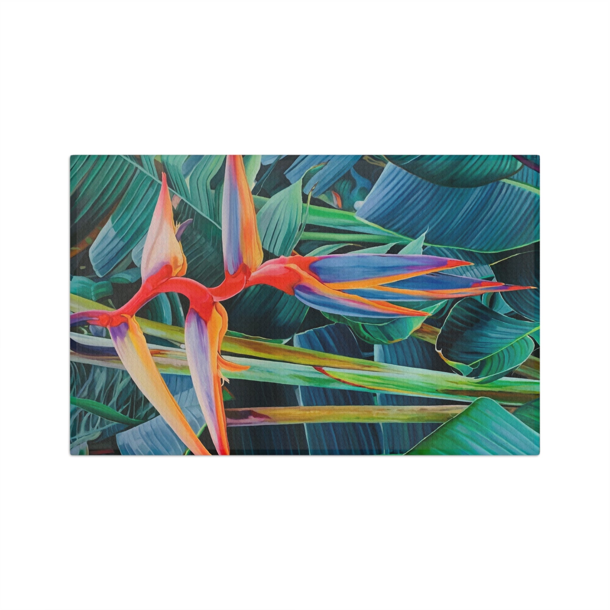 Kitchen Towel Tropical Bird of Paradise Microfiber Tea Towel — Vibrant Botanical Kitchen Towel