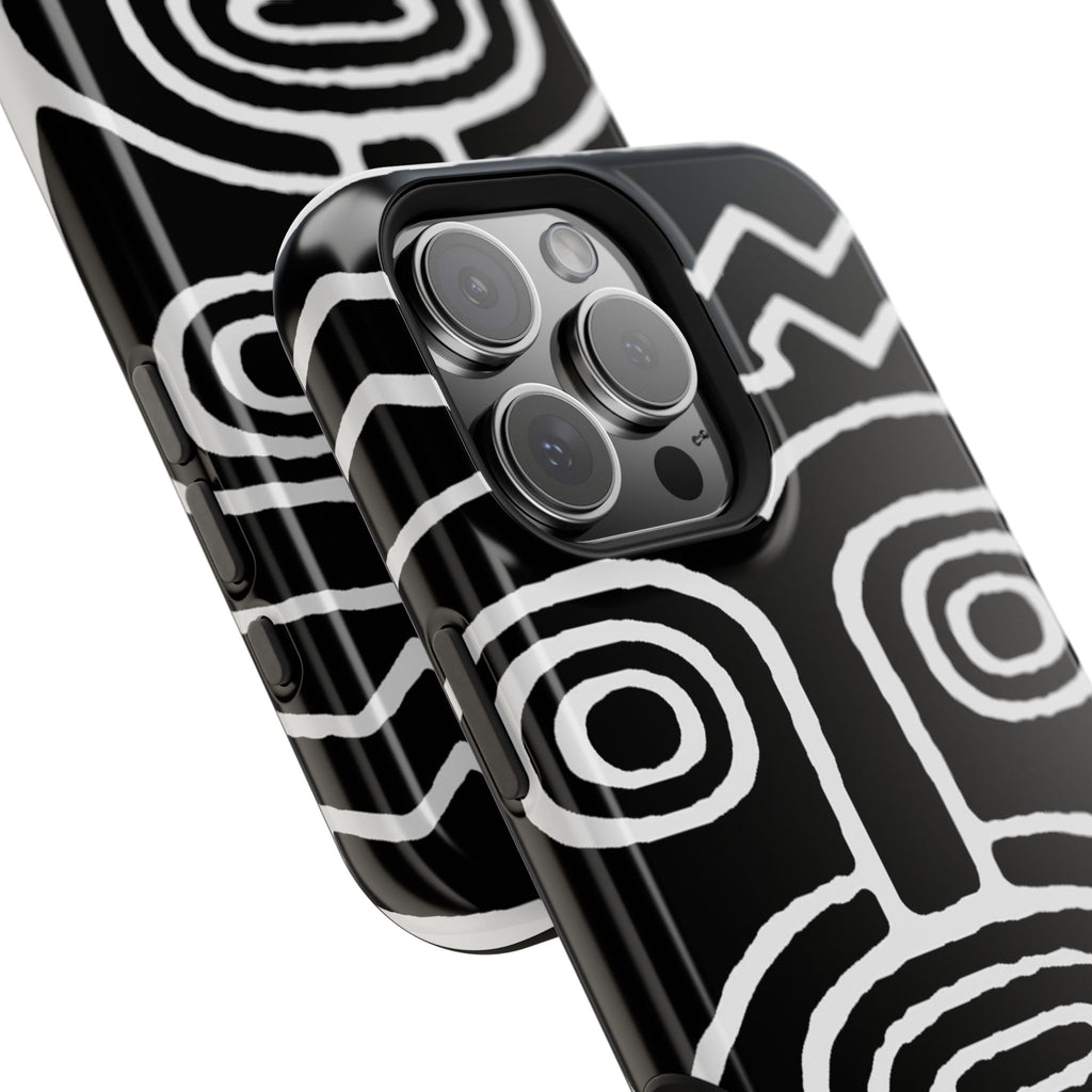 Phone Case — Black & White Tribal Mask Impact-Resistant Case