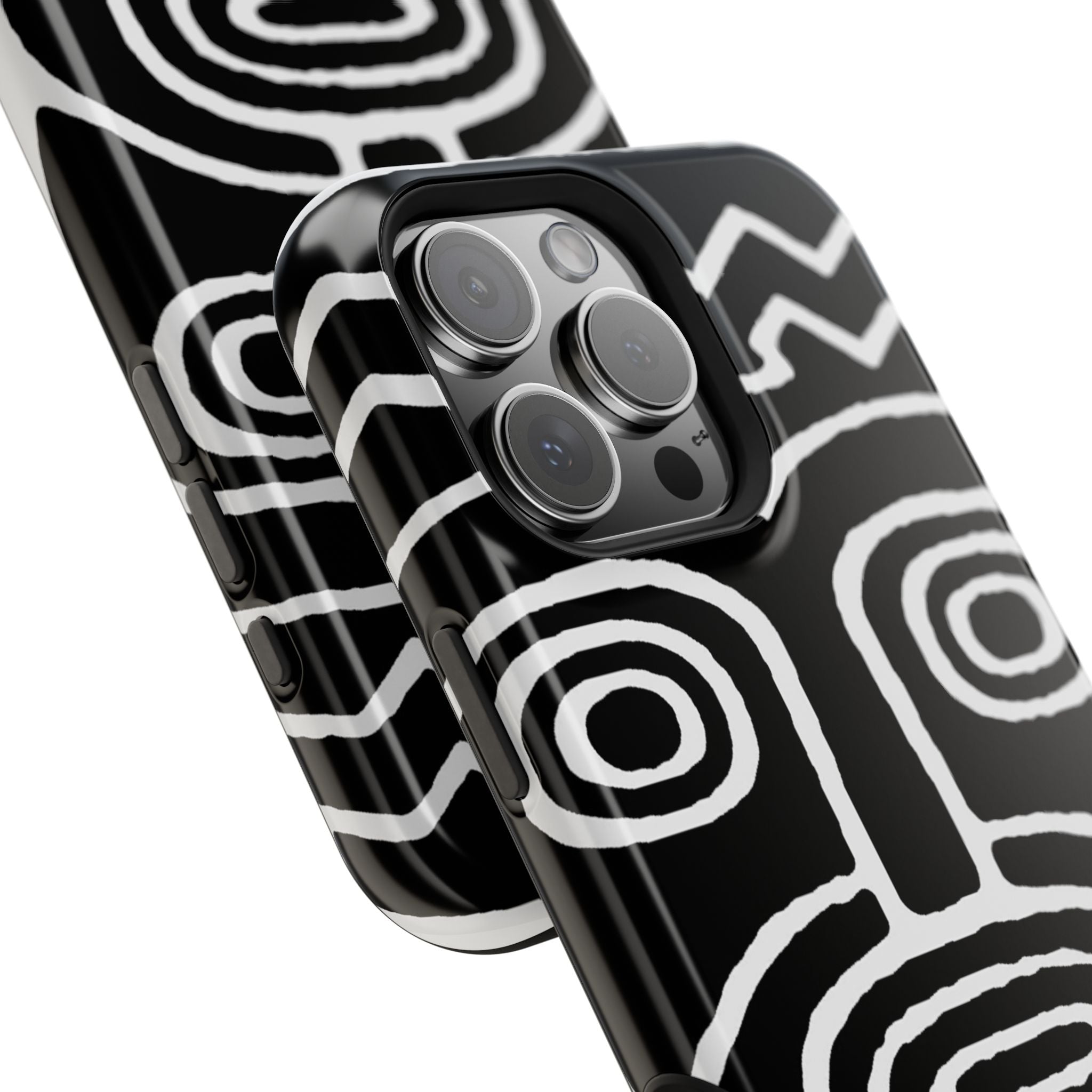 Phone Case — Black & White Tribal Mask Impact-Resistant Case