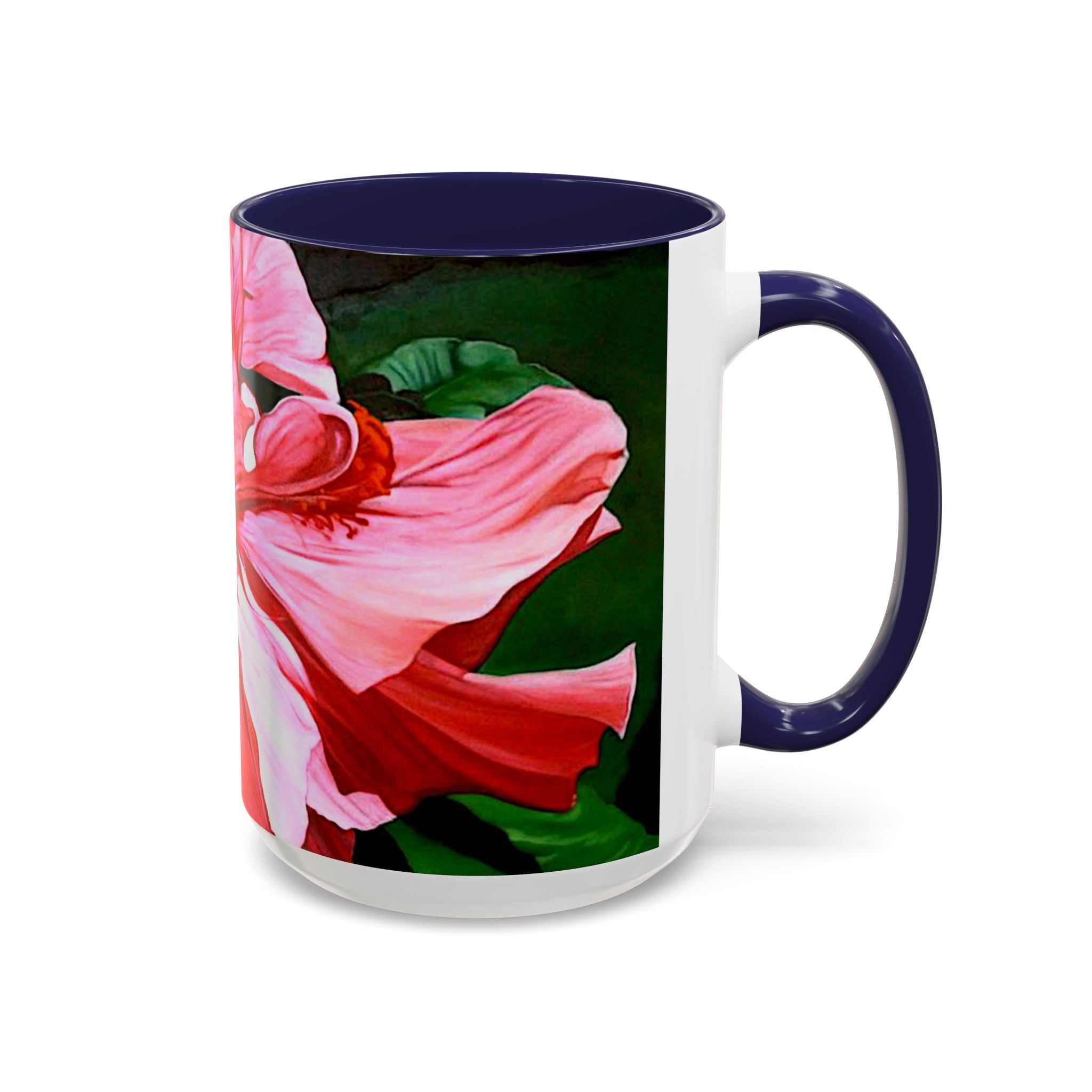 Coffee Mug Pink Hibiscus Painting (11, 15oz)