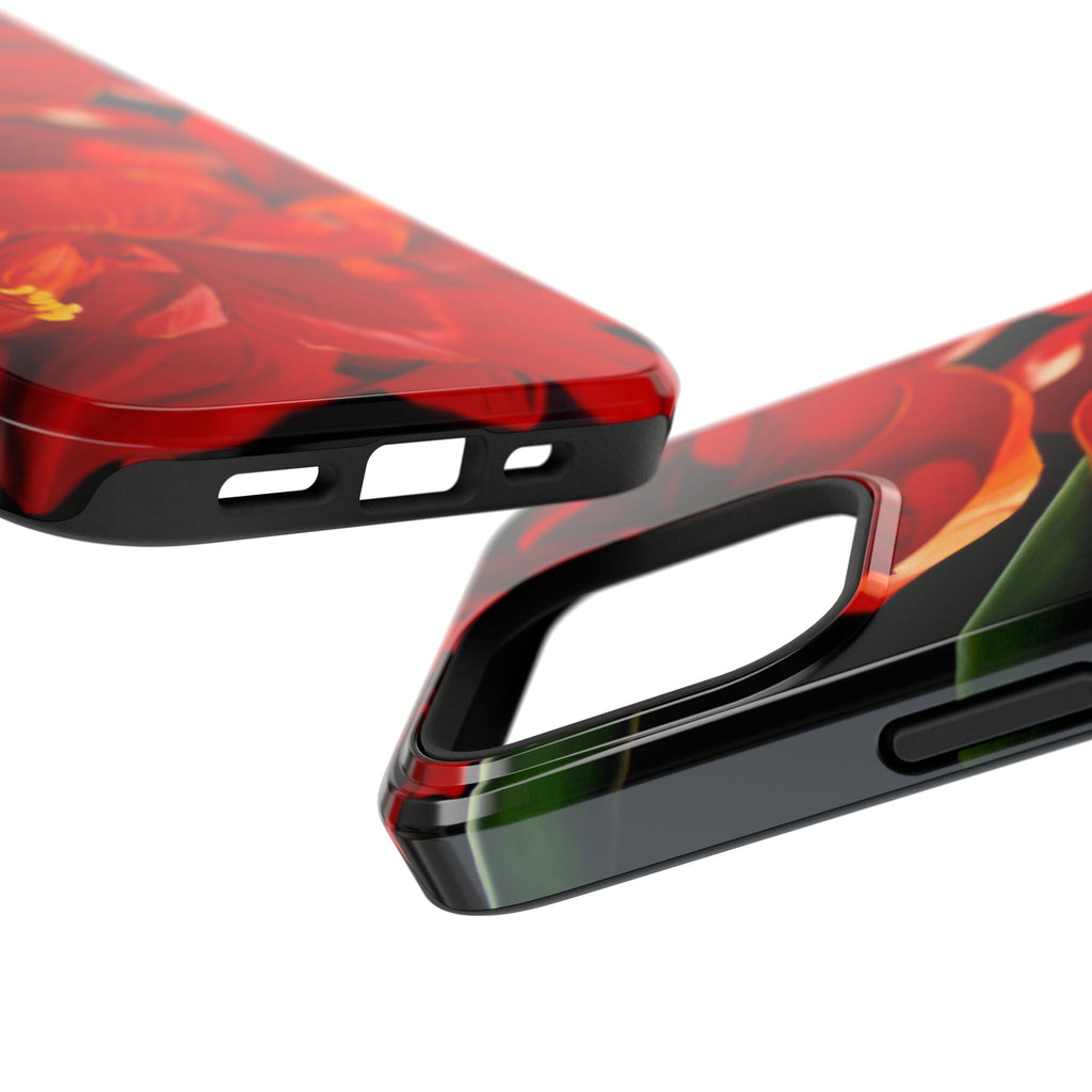 Phone case Lisa Herrera art print Red Amaryllis Floral Impact-Resistant Phone Case