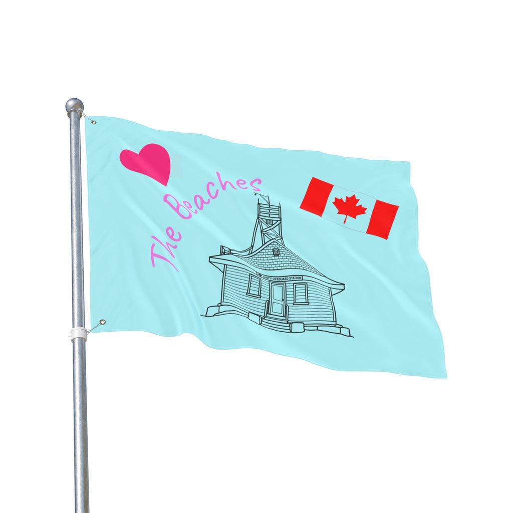 Outdoor Flag - The Beaches Leuty Stn with Canada flag