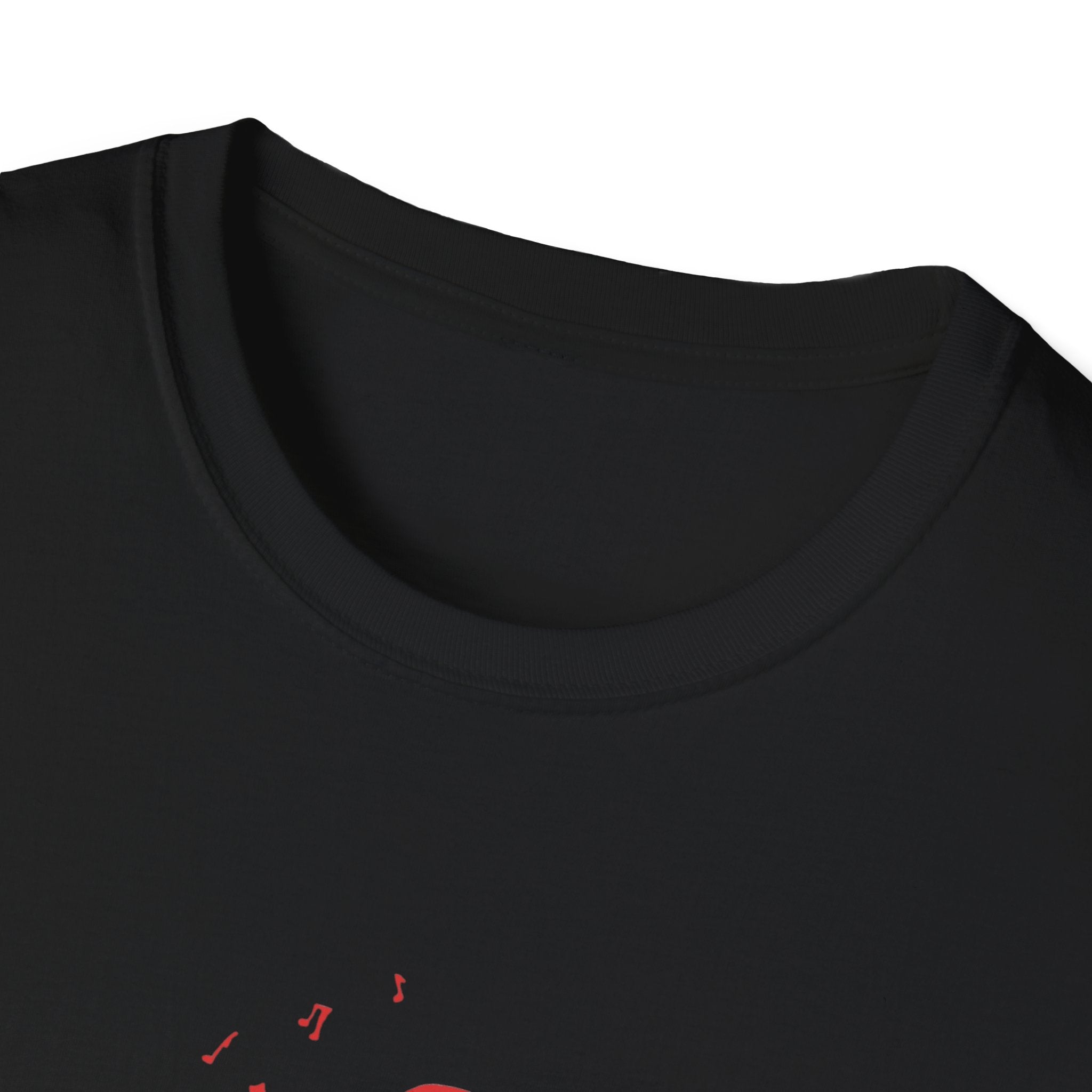 T-Shirt with red lined big drum drummer — Red Line Native Drummer Illustration