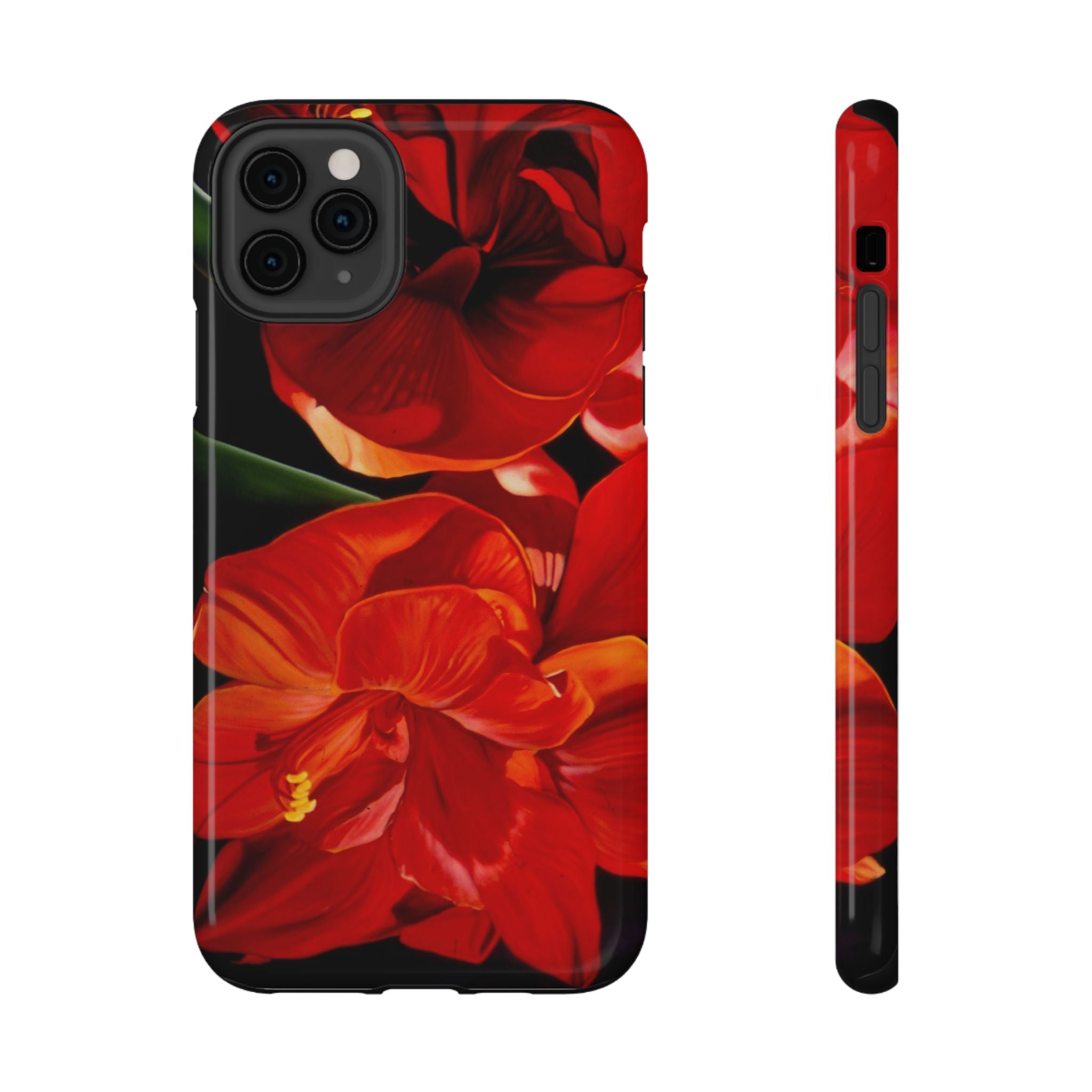 Phone case Lisa Herrera art print Red Amaryllis Floral Impact-Resistant Phone Case