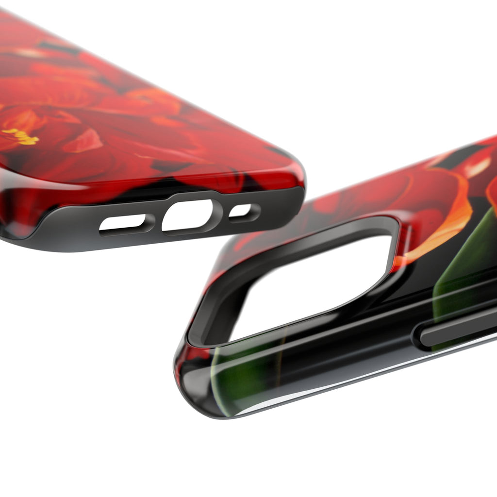 Phone case Lisa Herrera art print Red Amaryllis Floral Impact-Resistant Phone Case