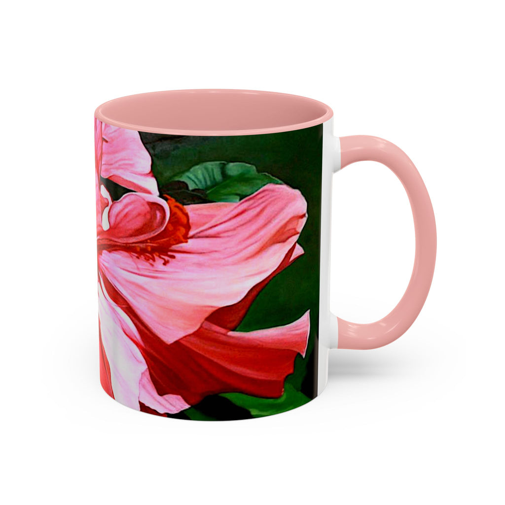 Coffee Mug Pink Hibiscus Painting (11, 15oz)