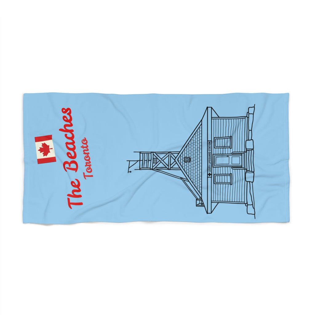 Beach Towel The Beaches Toronto Leuty Stn.  — Canadian Flag Souvenir