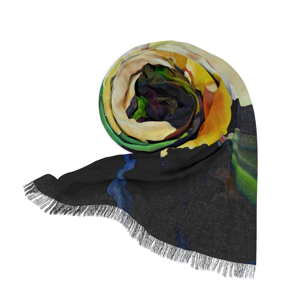 Floral Light Scarf  Lisa Herrera art print – Yellow Cattleya Orchid Print