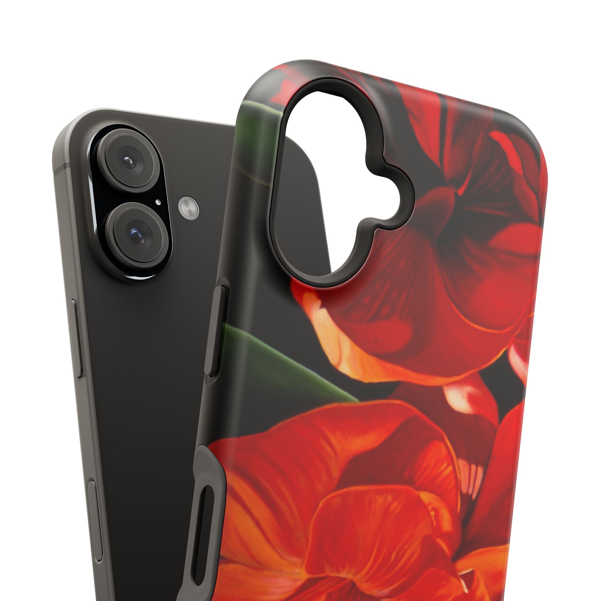 Phone case Lisa Herrera art print Red Amaryllis Floral Impact-Resistant Phone Case